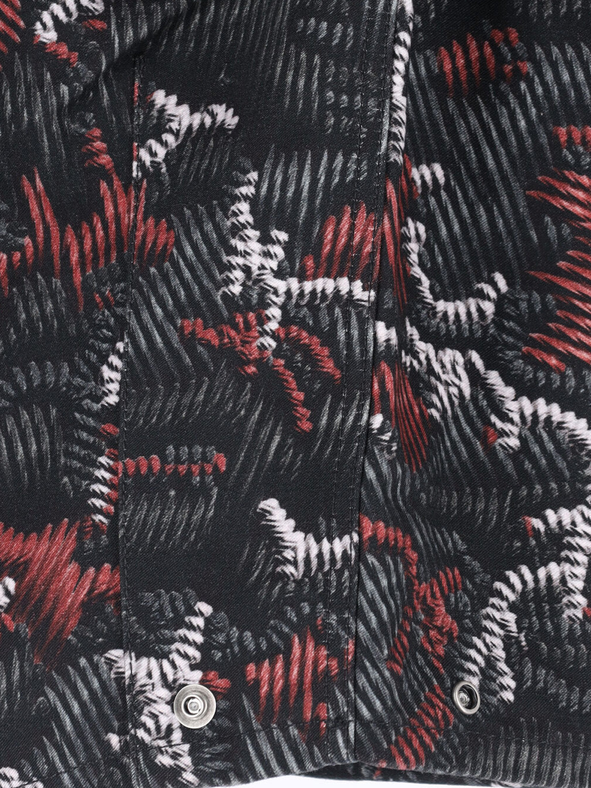 Black Abstract Pattern Wide-Leg Trousers