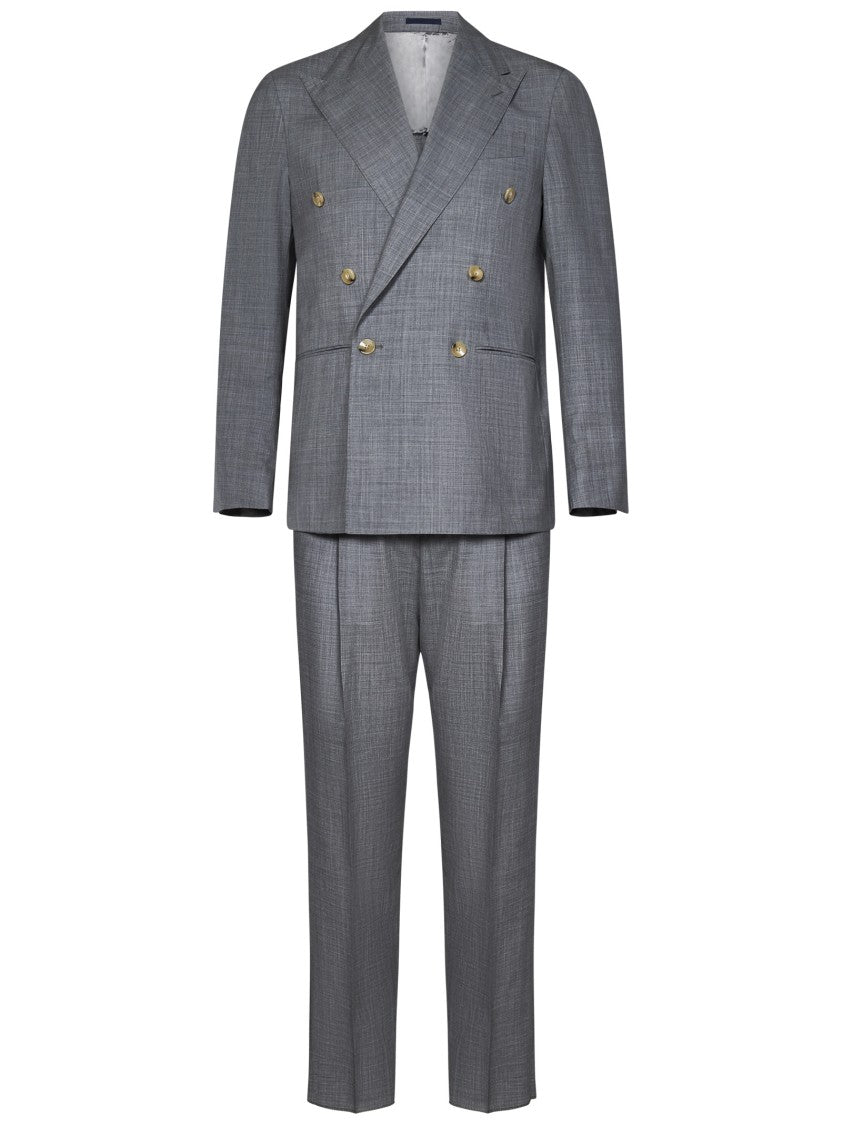 Double-Breasted Grey Suit