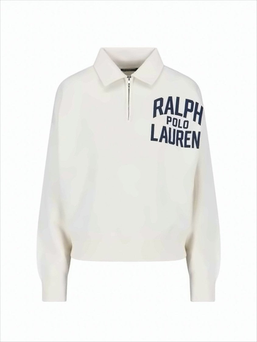 Cropped Half-Zip Pullover with Classic Collar