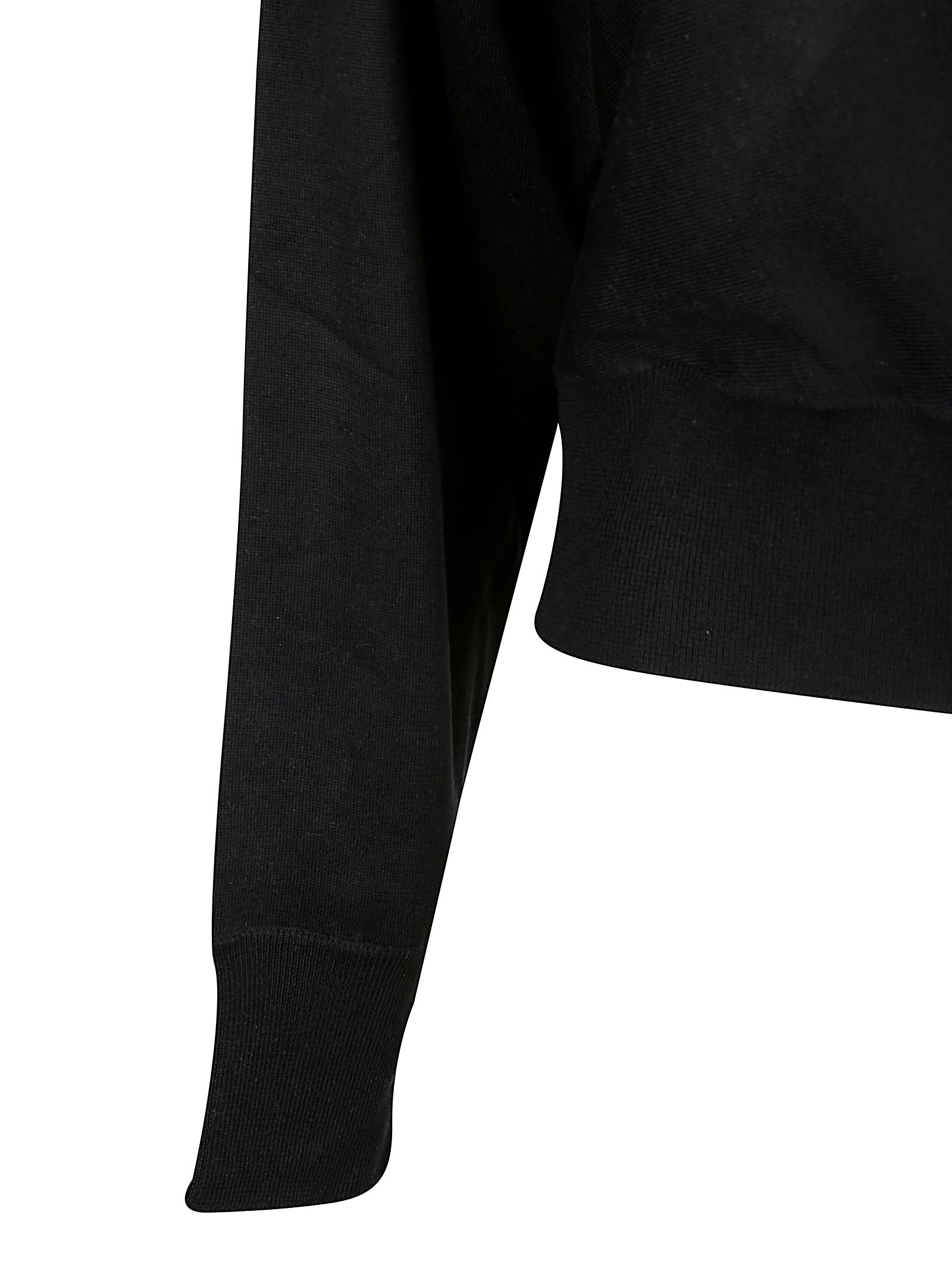 Classic Black Knit Sweater in Silk-Cotton Blend