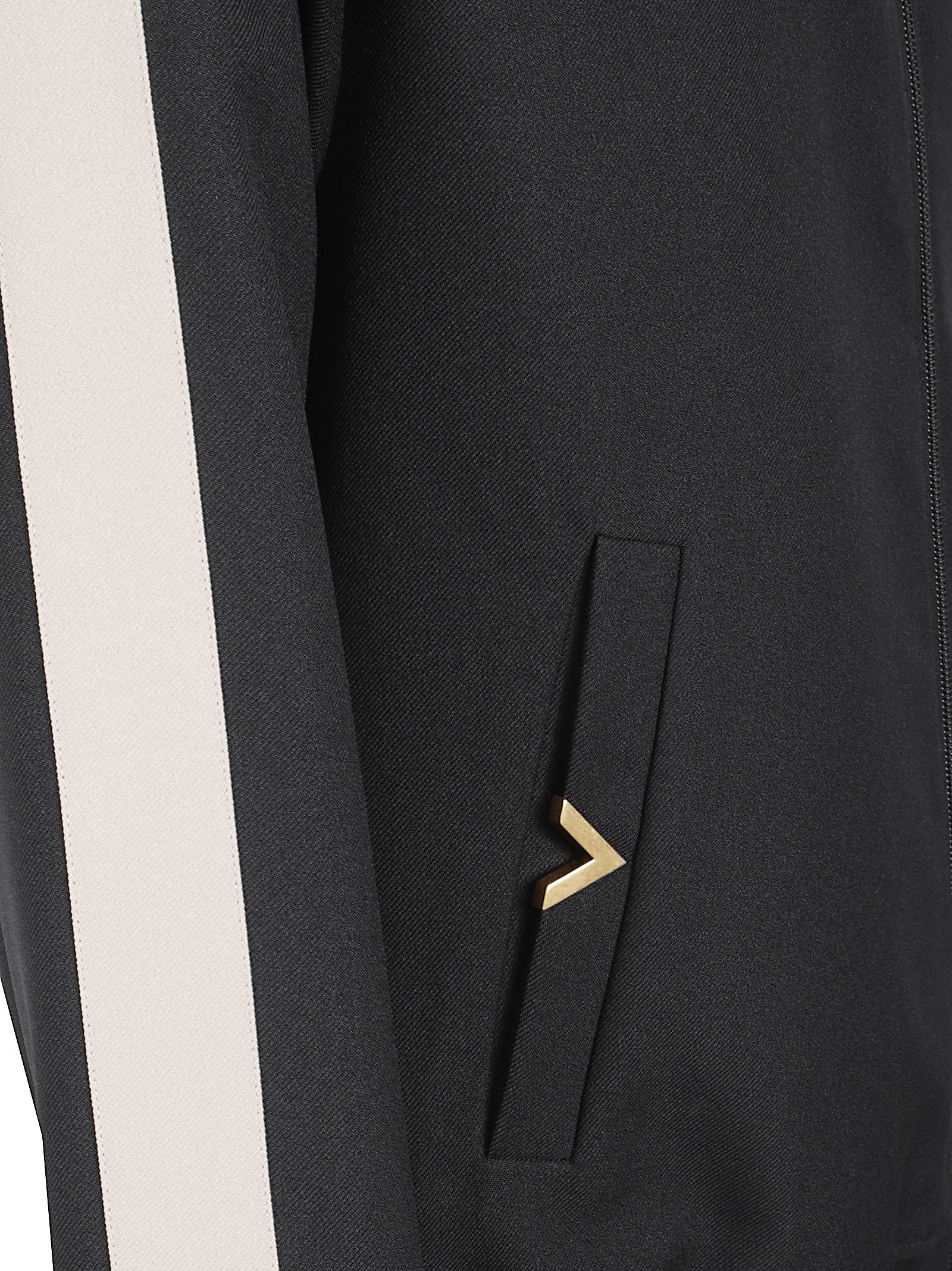 Black Knit Sweater with Zip Front