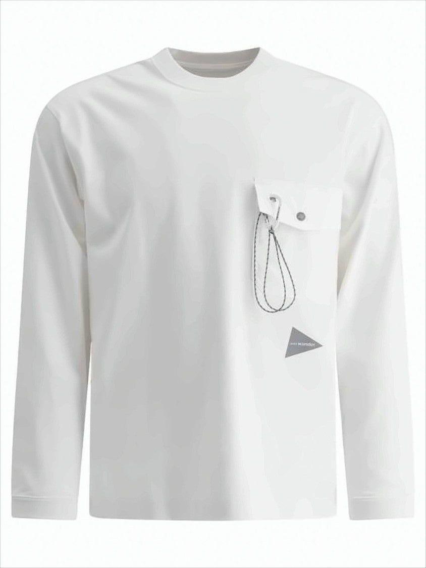 Minimalist Long-Sleeve Cotton T-Shirt With Chest Pocket