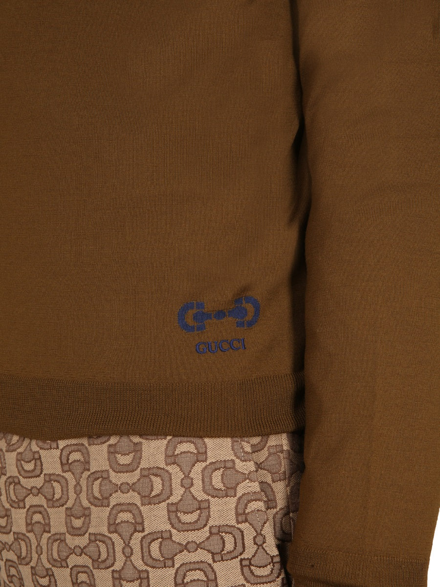 Smooth Wool Jersey with Distinctive Logo Embroidery