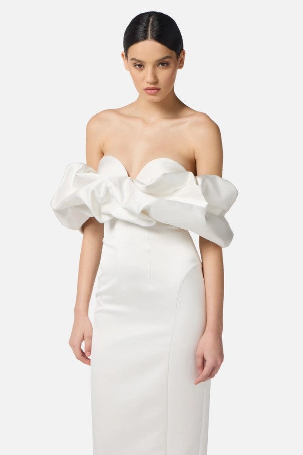 Duchess Dress with 3D Puffed Neckline