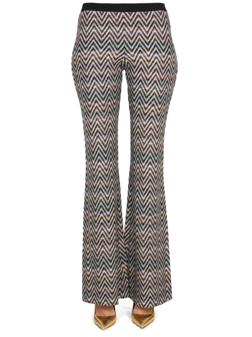 Flared Pants With Iconic Zigzag Design