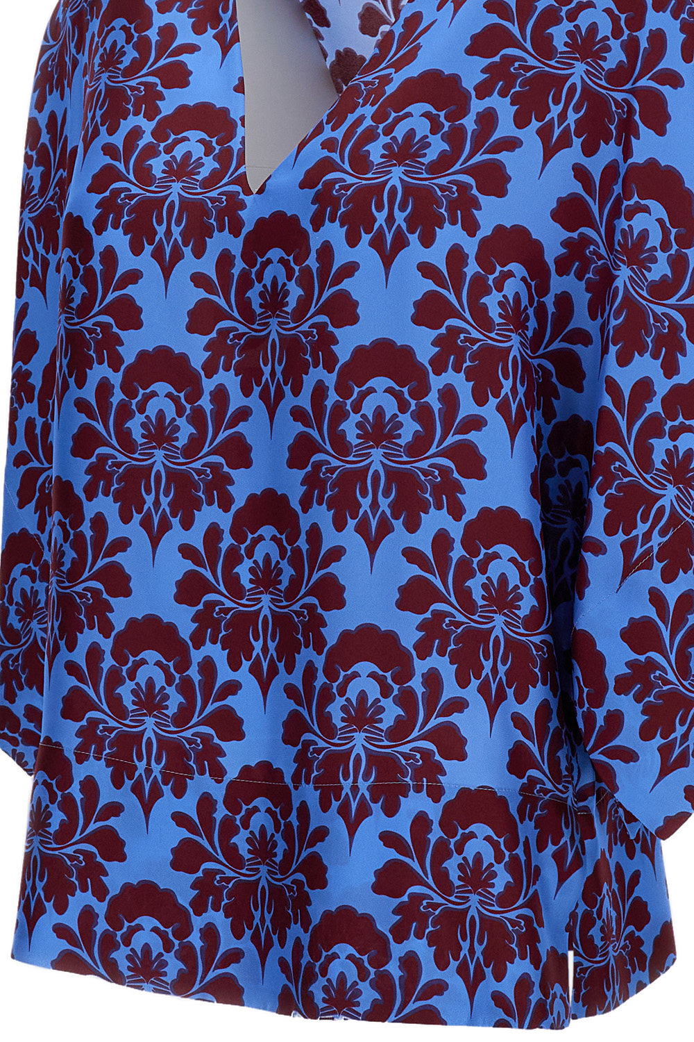 Boxy Light Blue Silk Blouse
