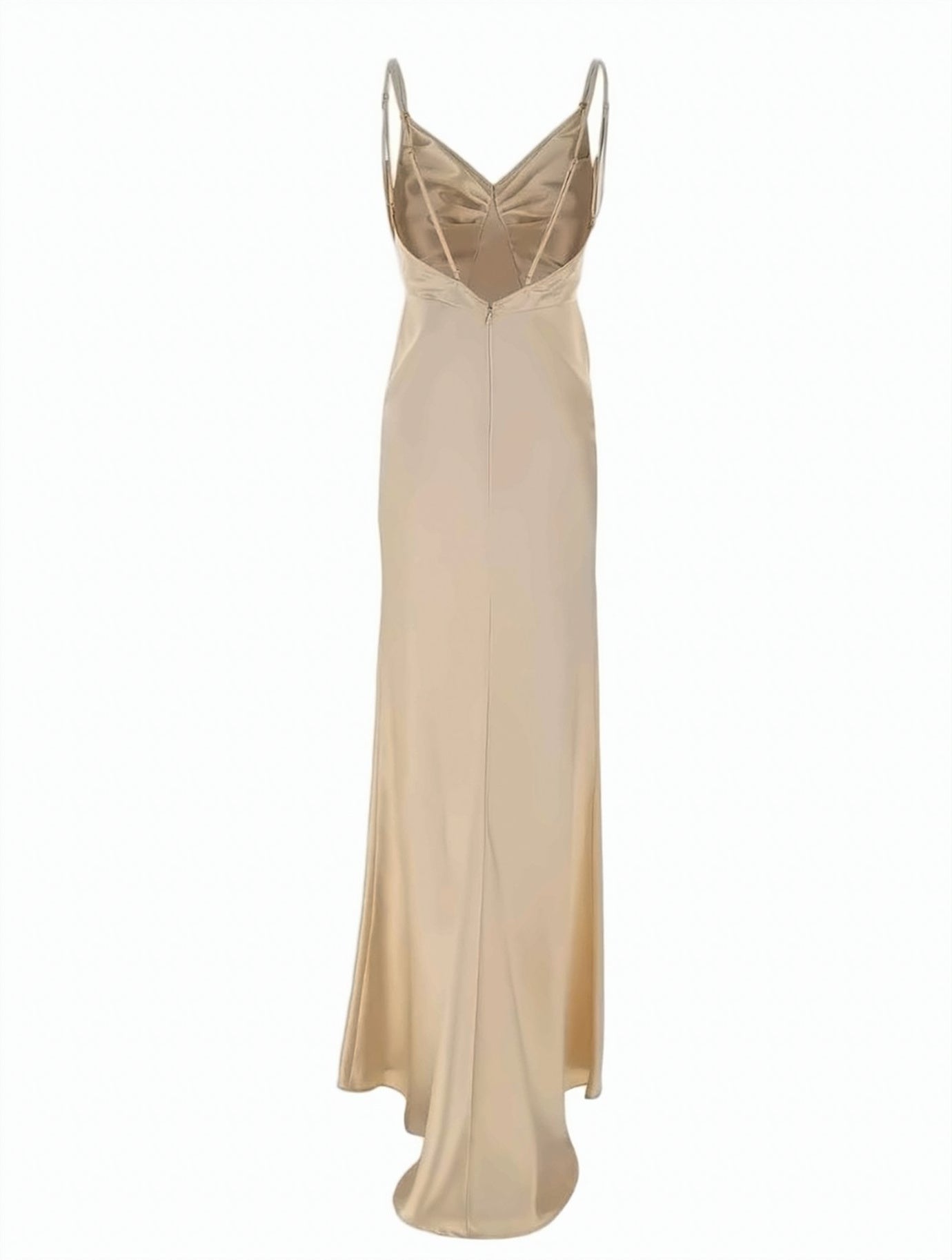Red Carpet Satin Double Straps Dress