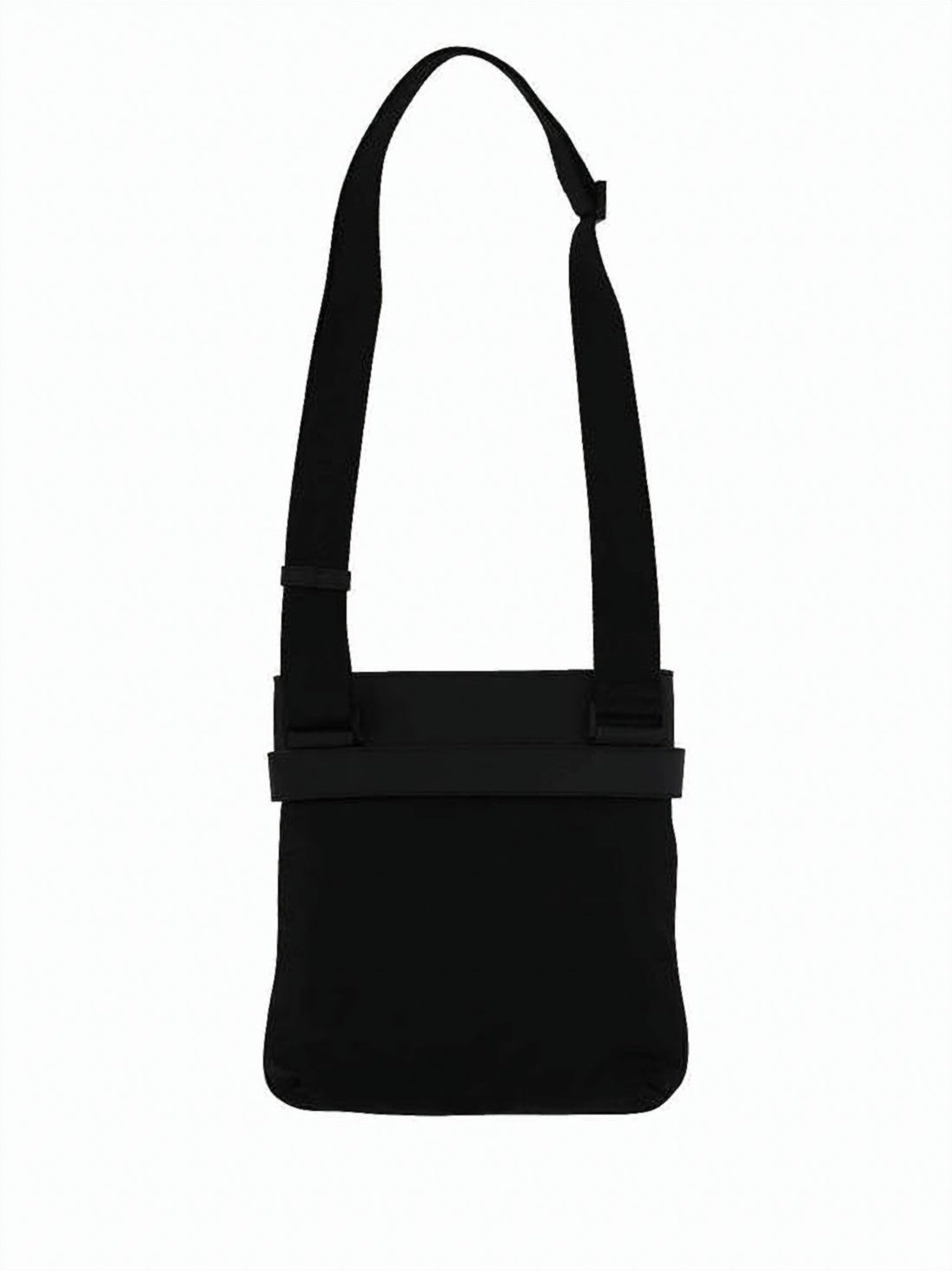 Black Minimalist Rectangular Calf Leather Crossbody Bag