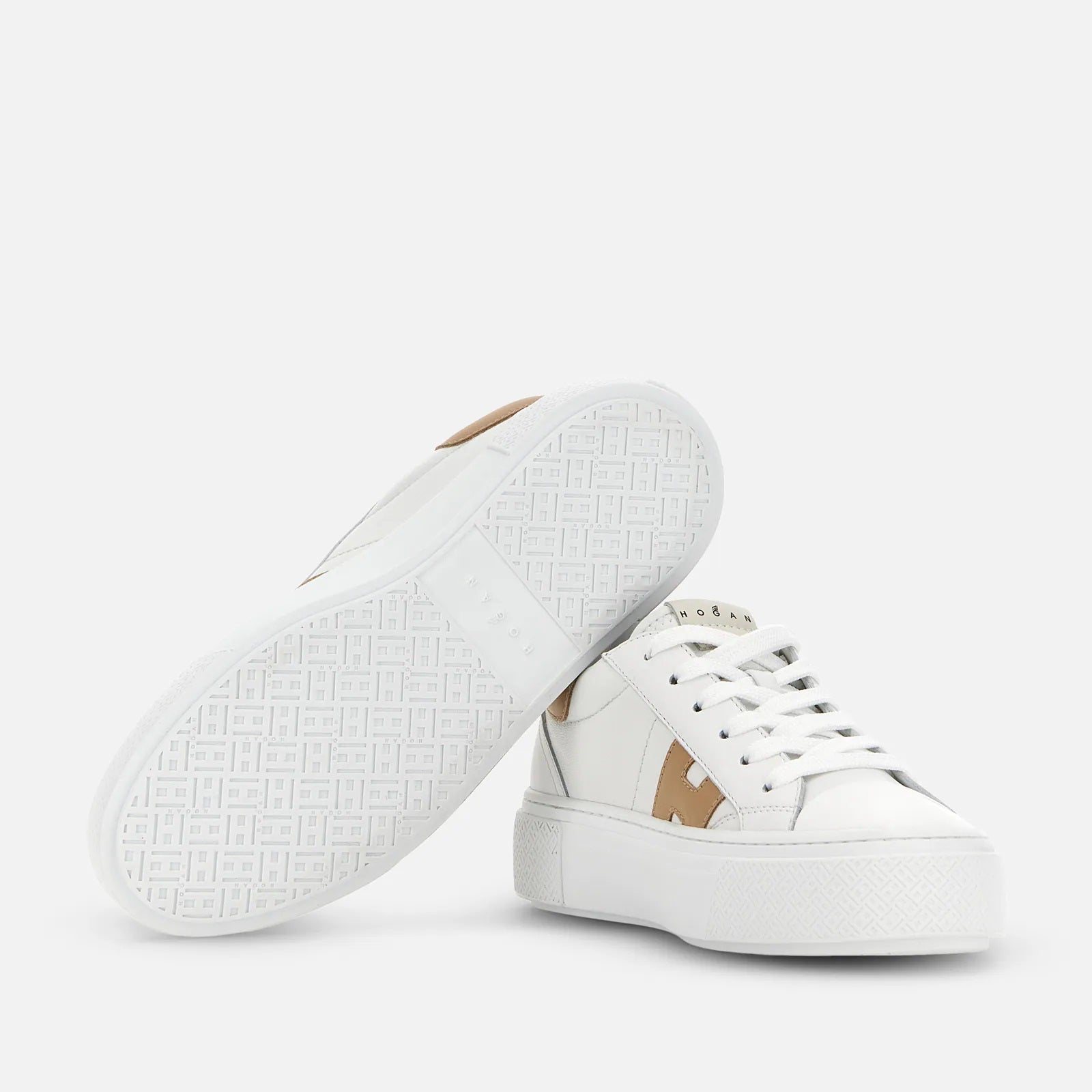White Cuoio H705 Allacciato H Lace-Up Shoes
