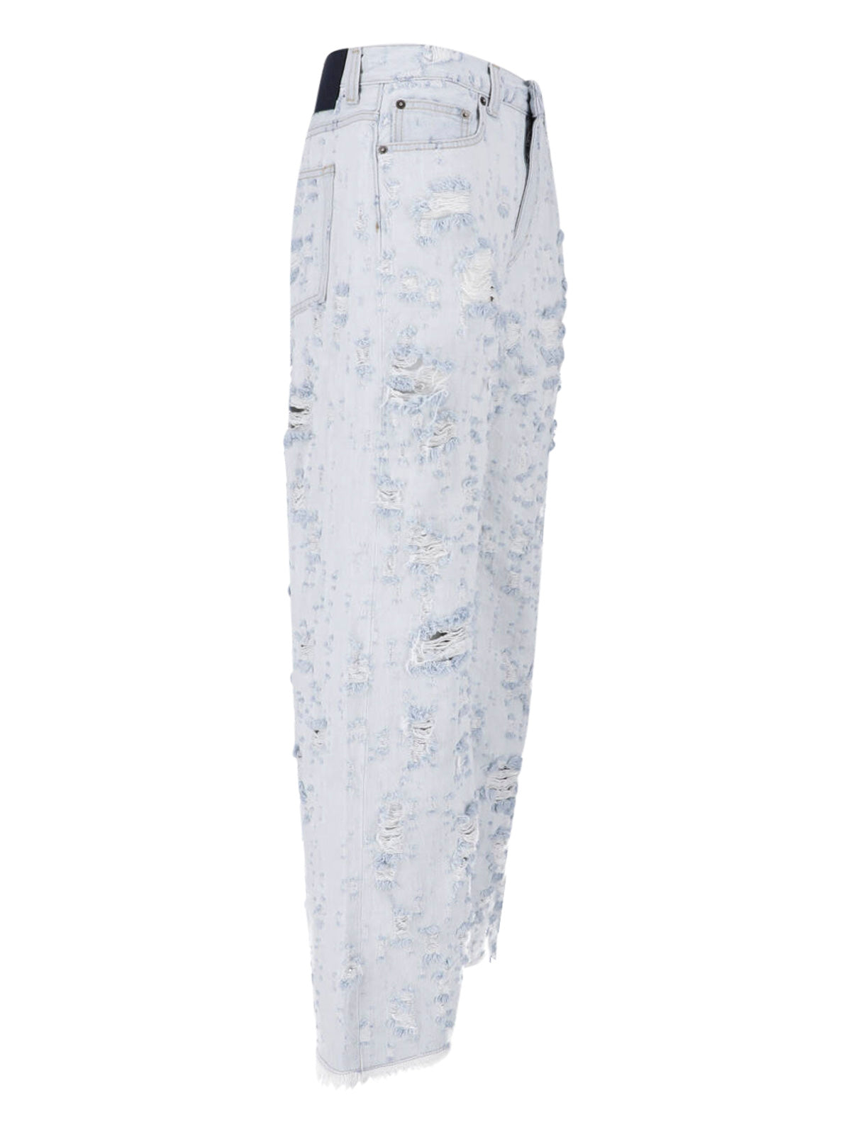 Light Blue Winny Wide-Leg Destroyed Jeans