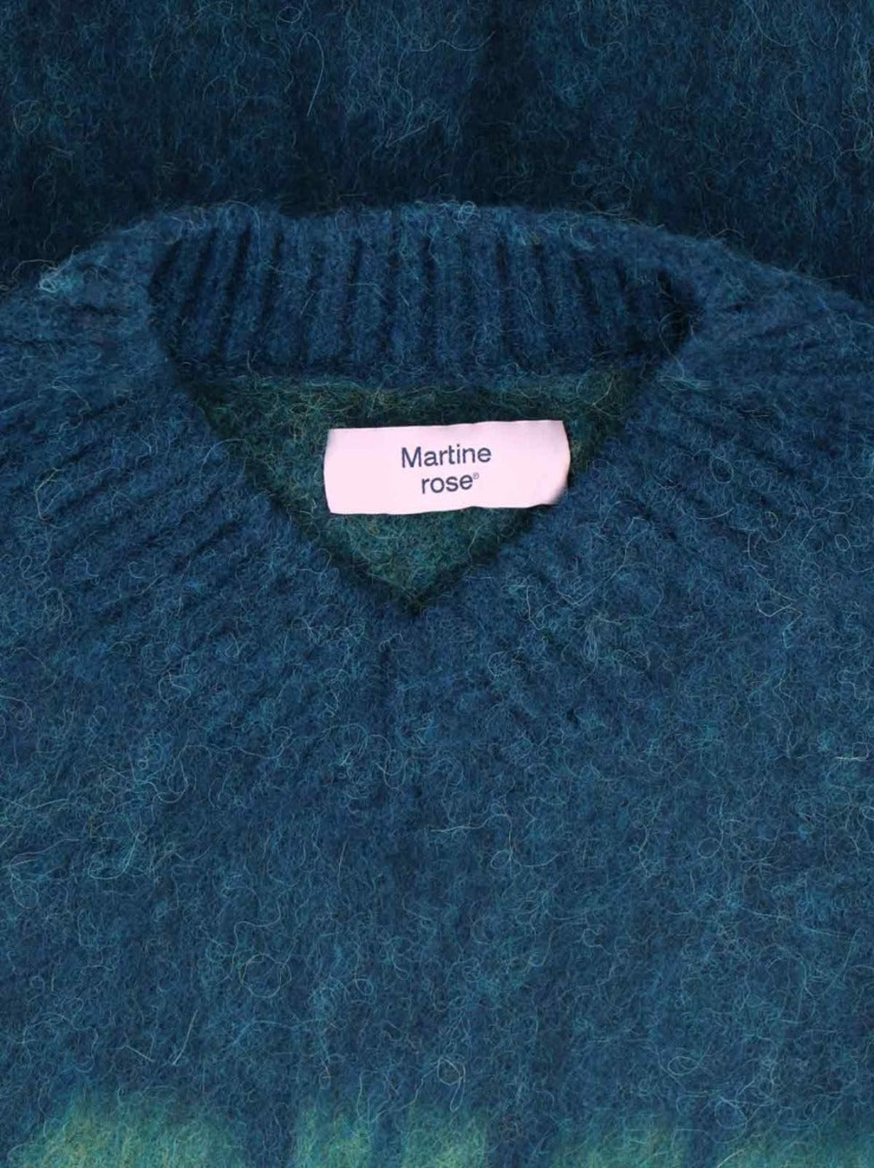 V-Neck Mohair Sweater With Ribbed Trims And Prominent Logo
