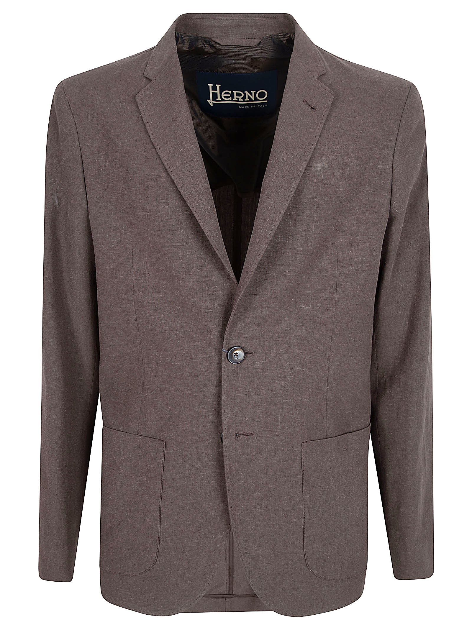 Tailored Linen-Cotton Blend Jacket with Notch Lapel