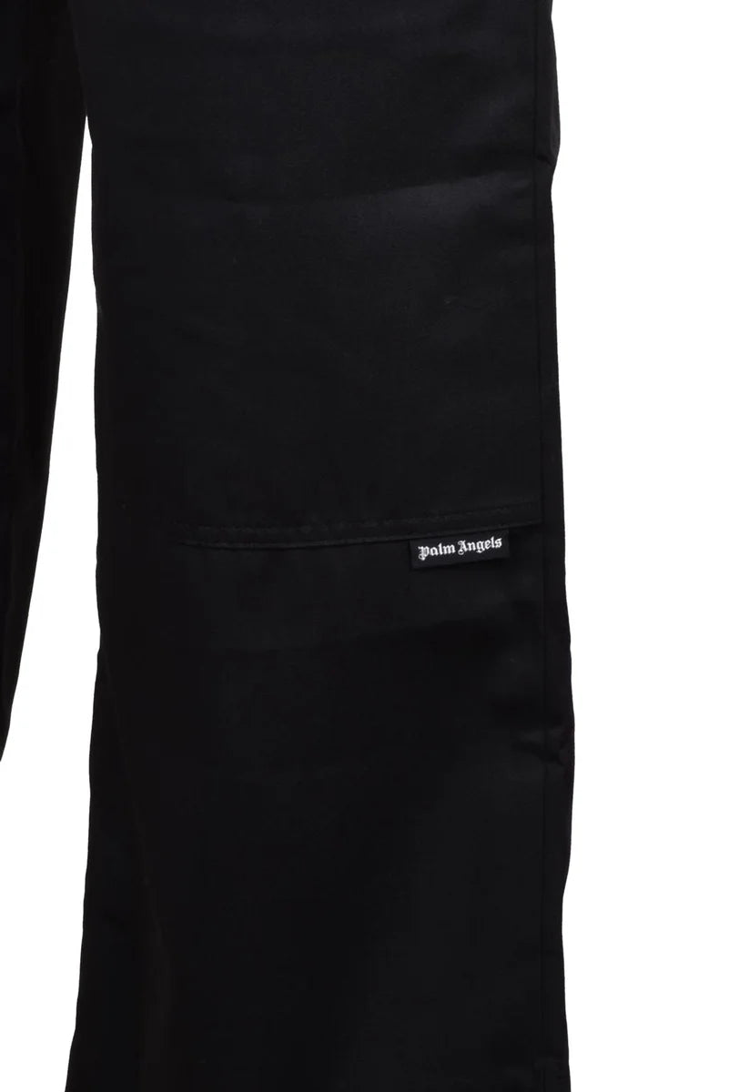 Wide Leg Chino Trousers - Black