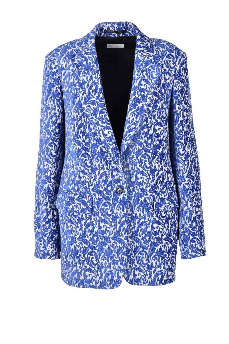 White/Blue Velvet Jacket's