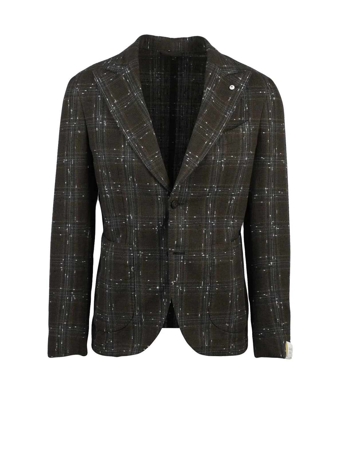 Brown Cotton Linen Polyamide Blazer Jacket