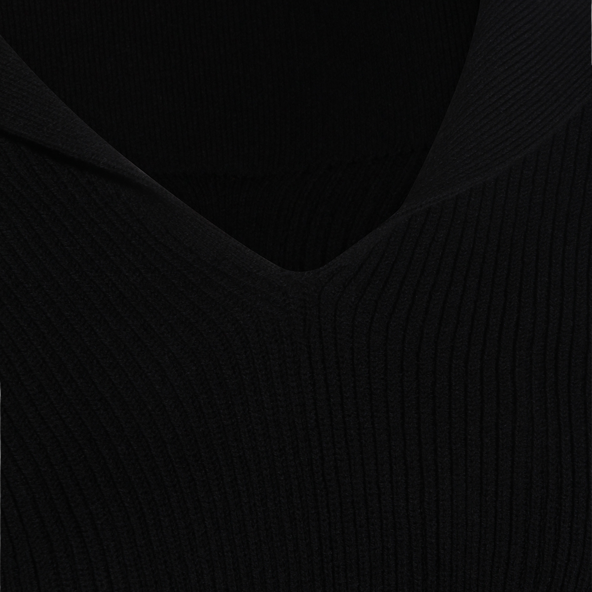 Relaxed Fit High Neck Black Sweater