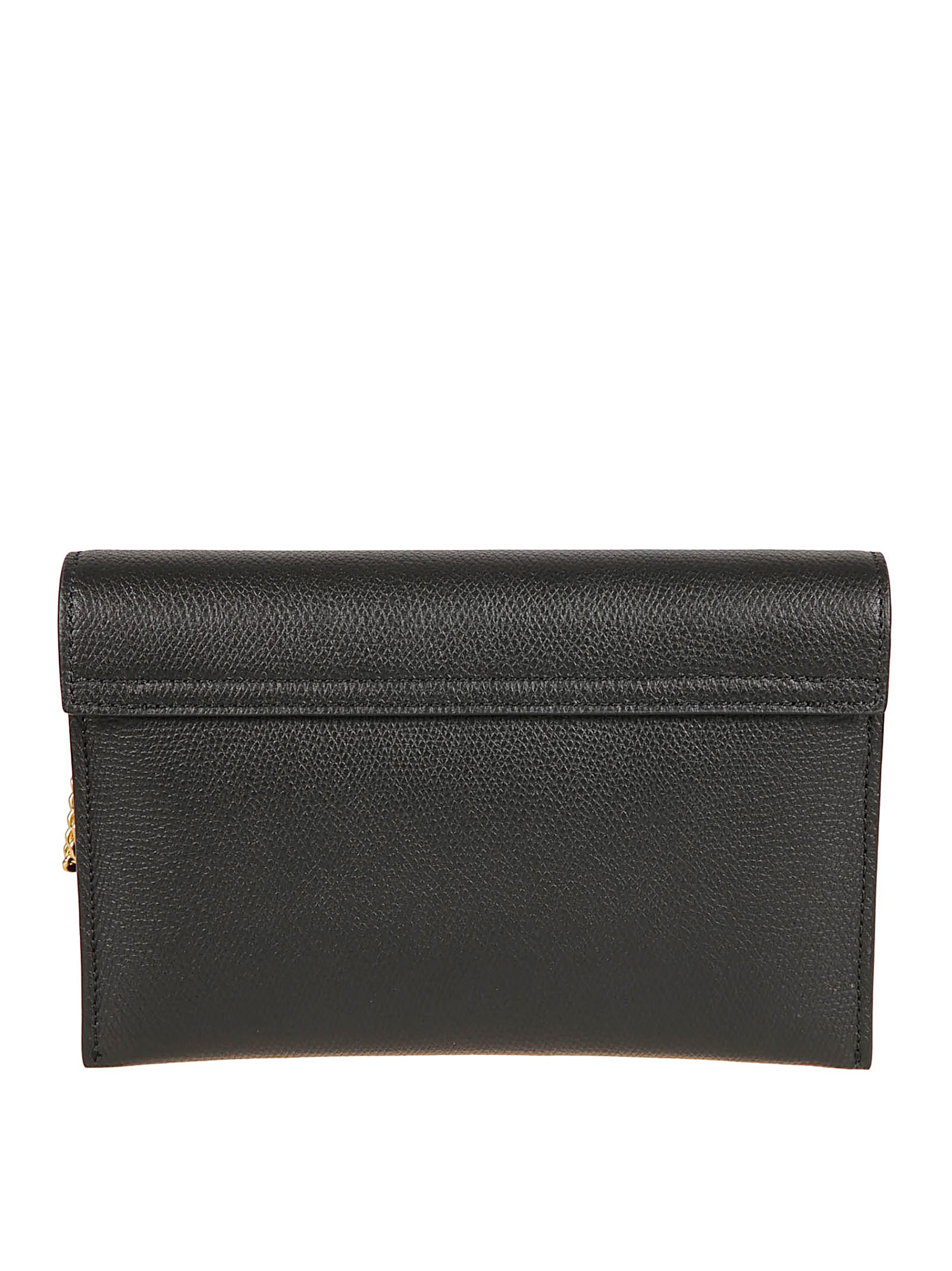 Grained Leather Signature V-Logo Card Case