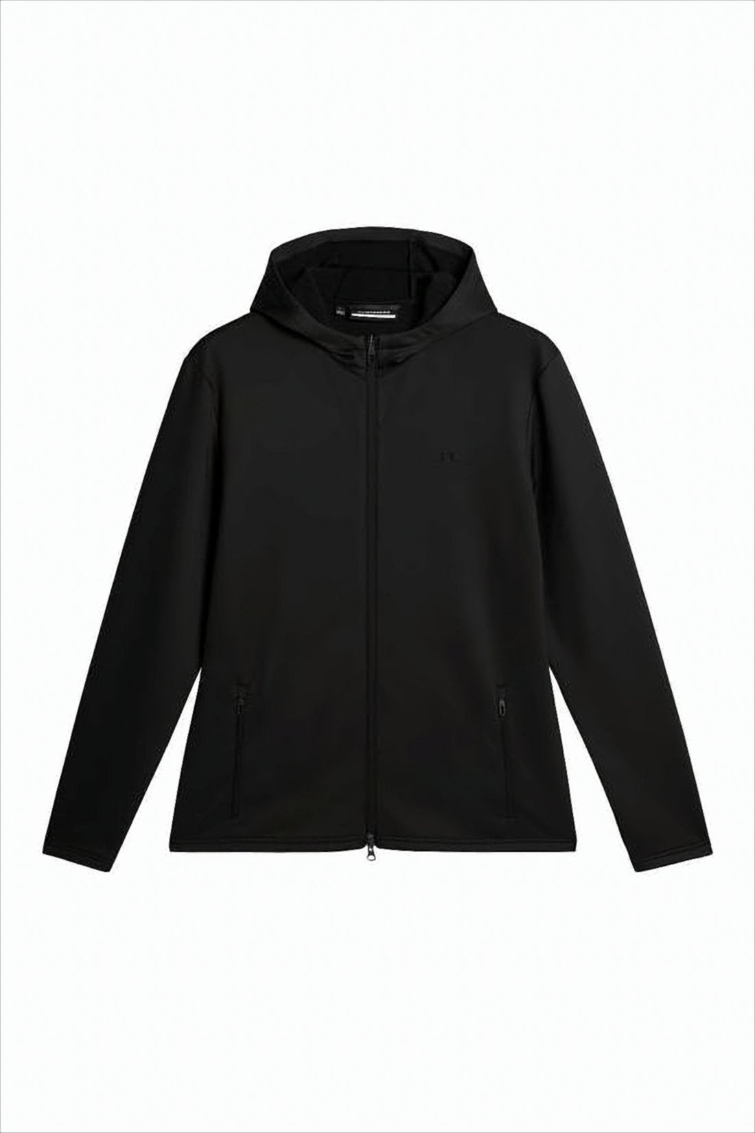 Smooth Fabric Zip-up Jacket with Hood