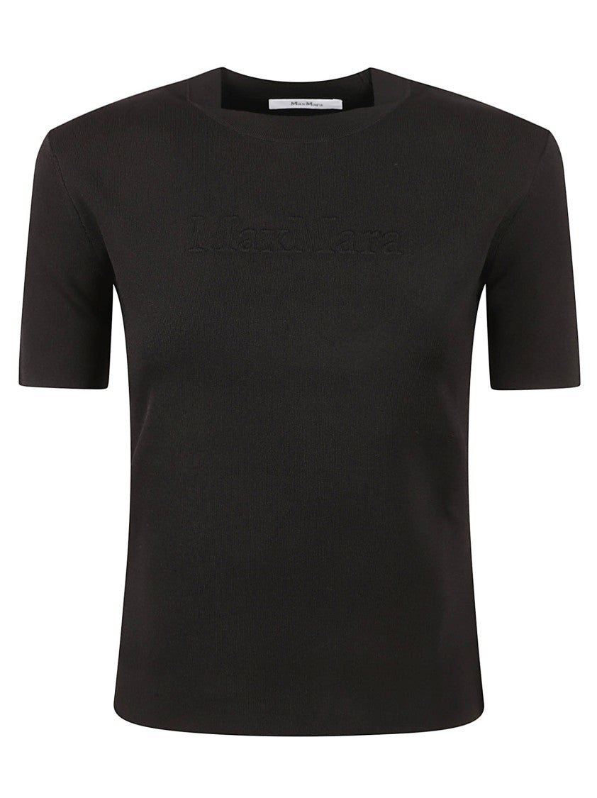 Black T-Shirt With Embossed Logo