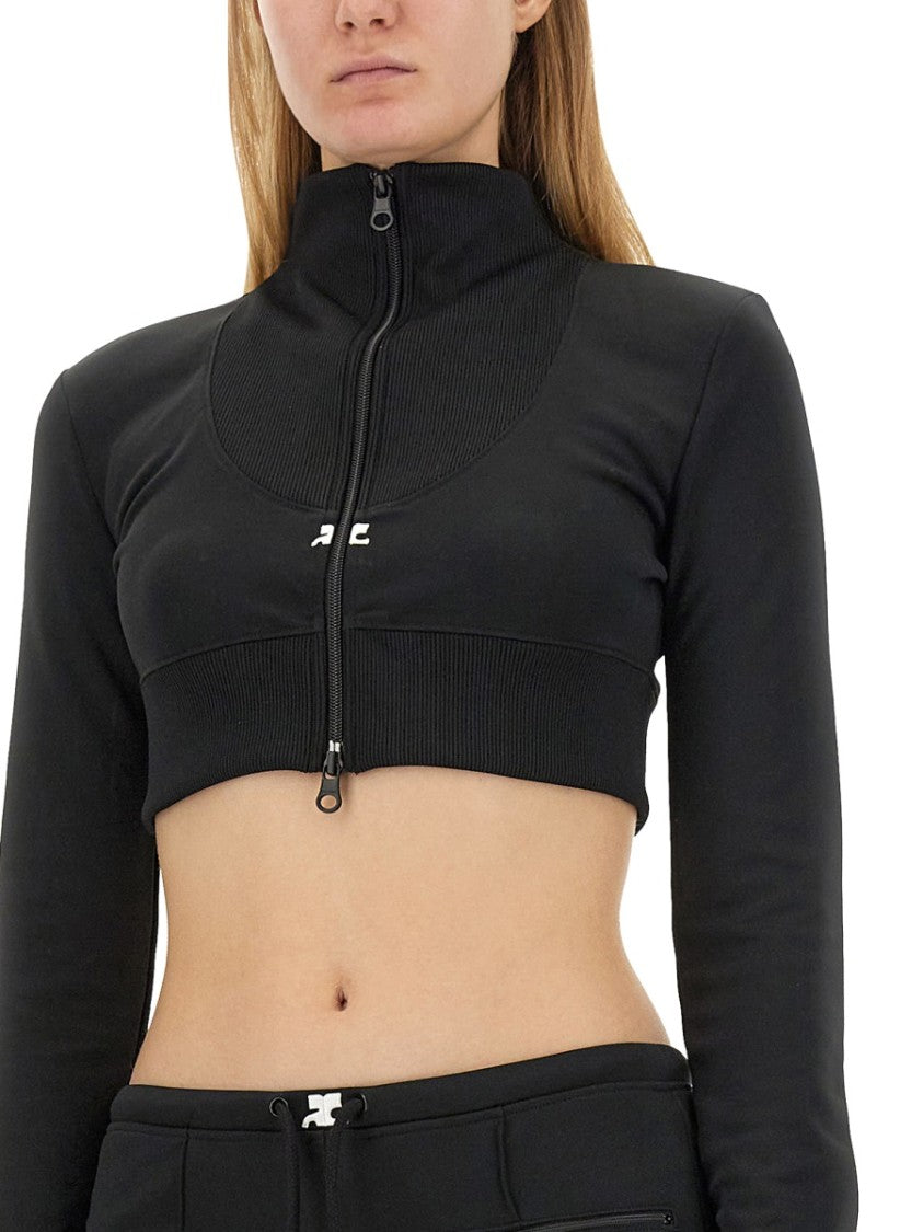 Cropped Jacket With High Collar