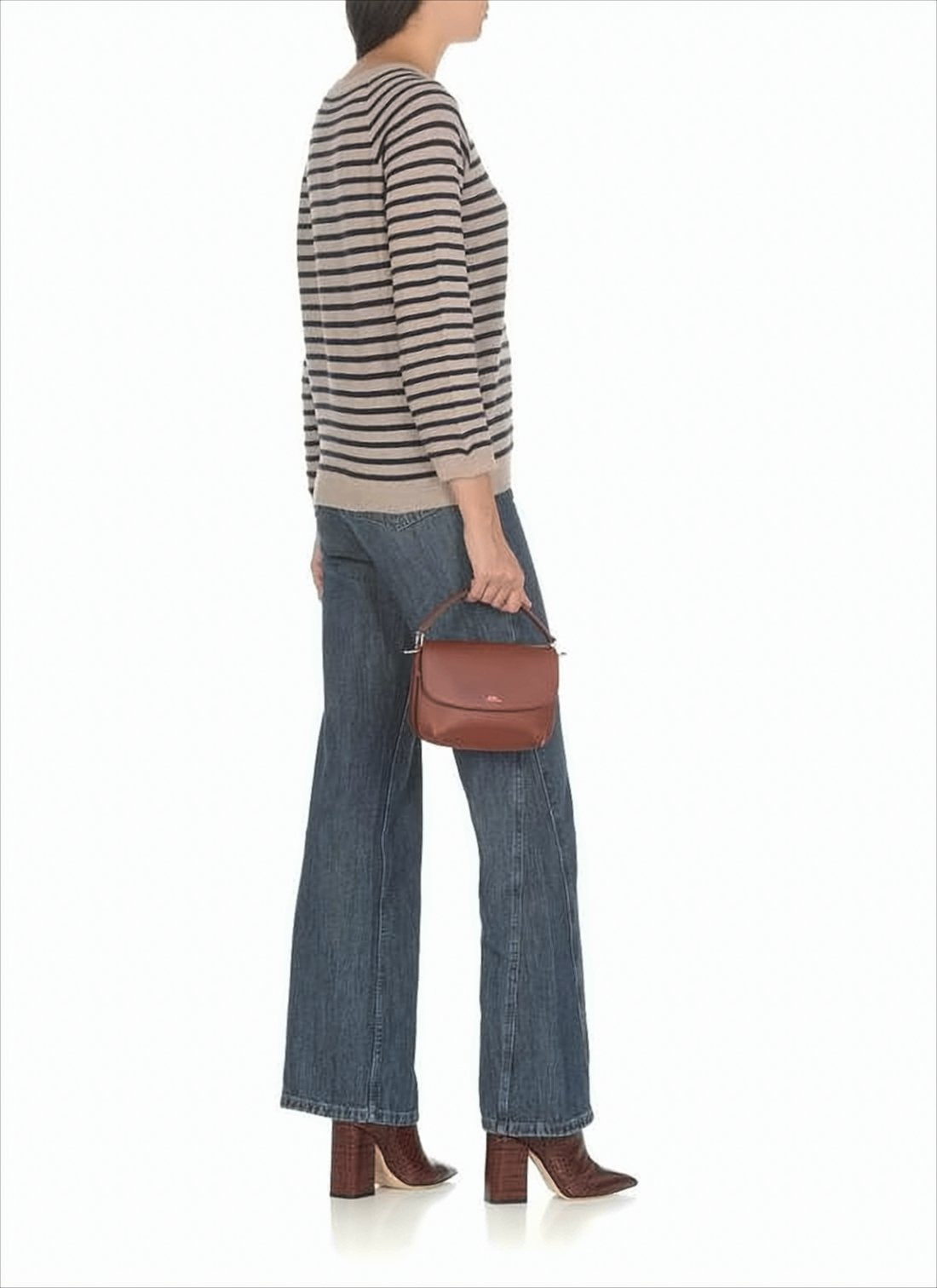Structured Cowhide Leather Tote Bag