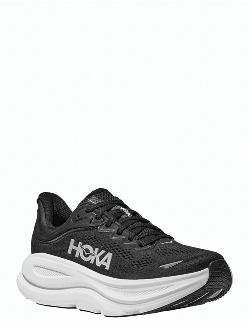 Streamlined Black Mesh Sneakers with Cushioned Rubber Sole