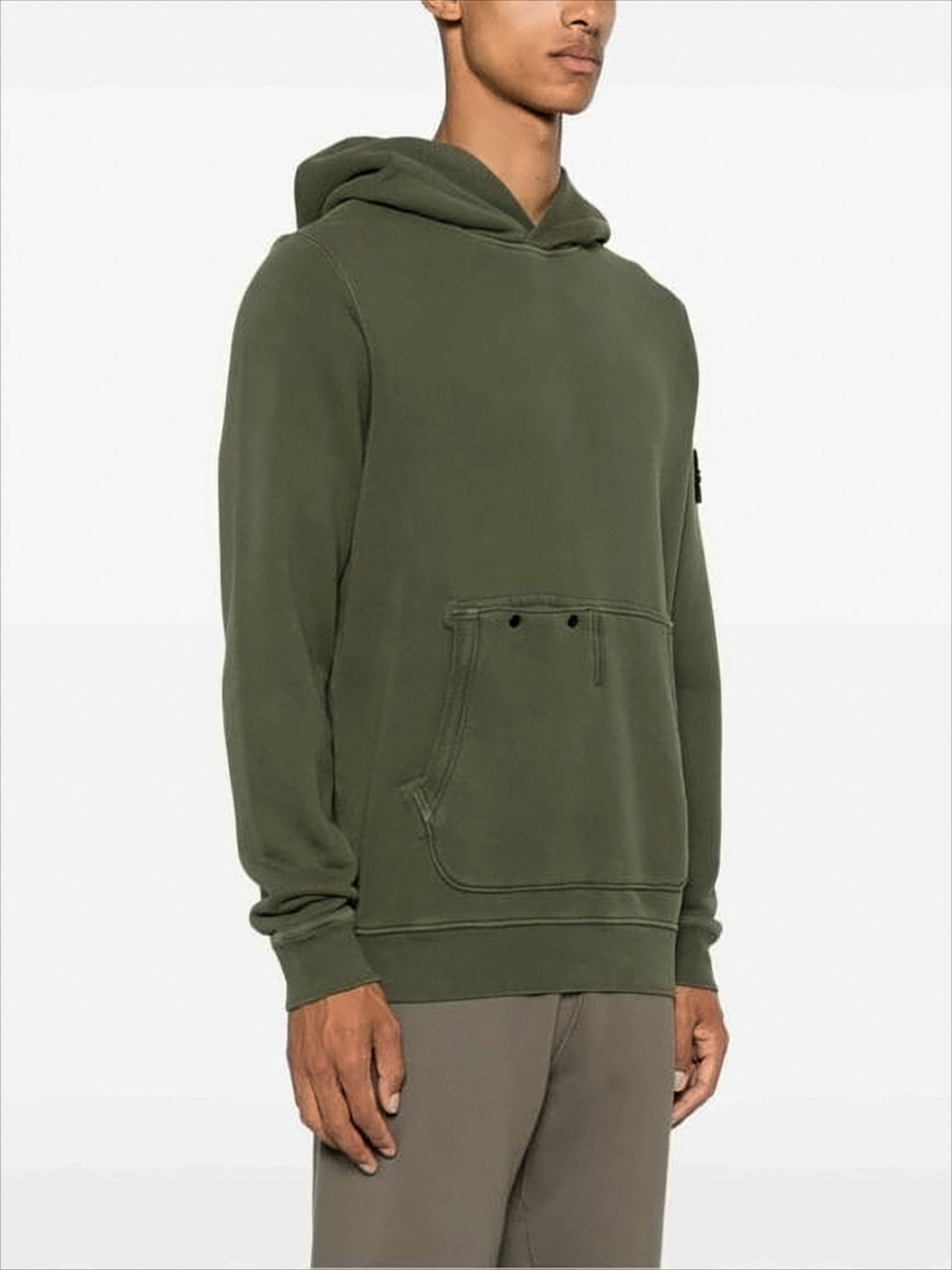 Relaxed Fit Olive Green Hoodie