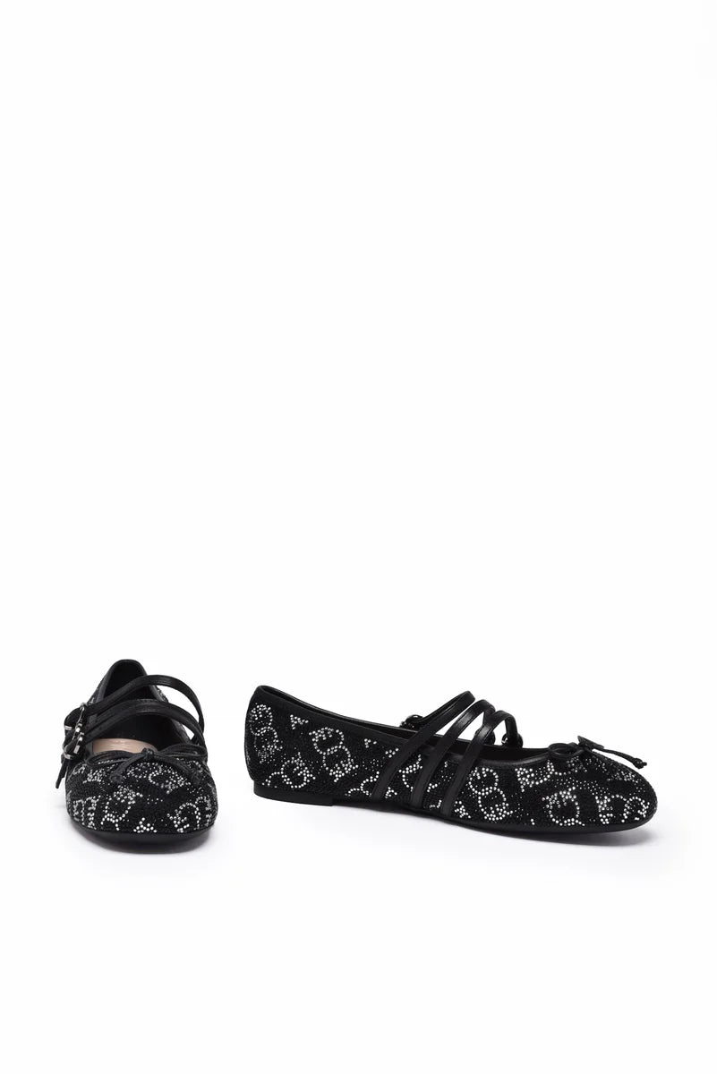 Sequin Ballerinas - Black/Silver