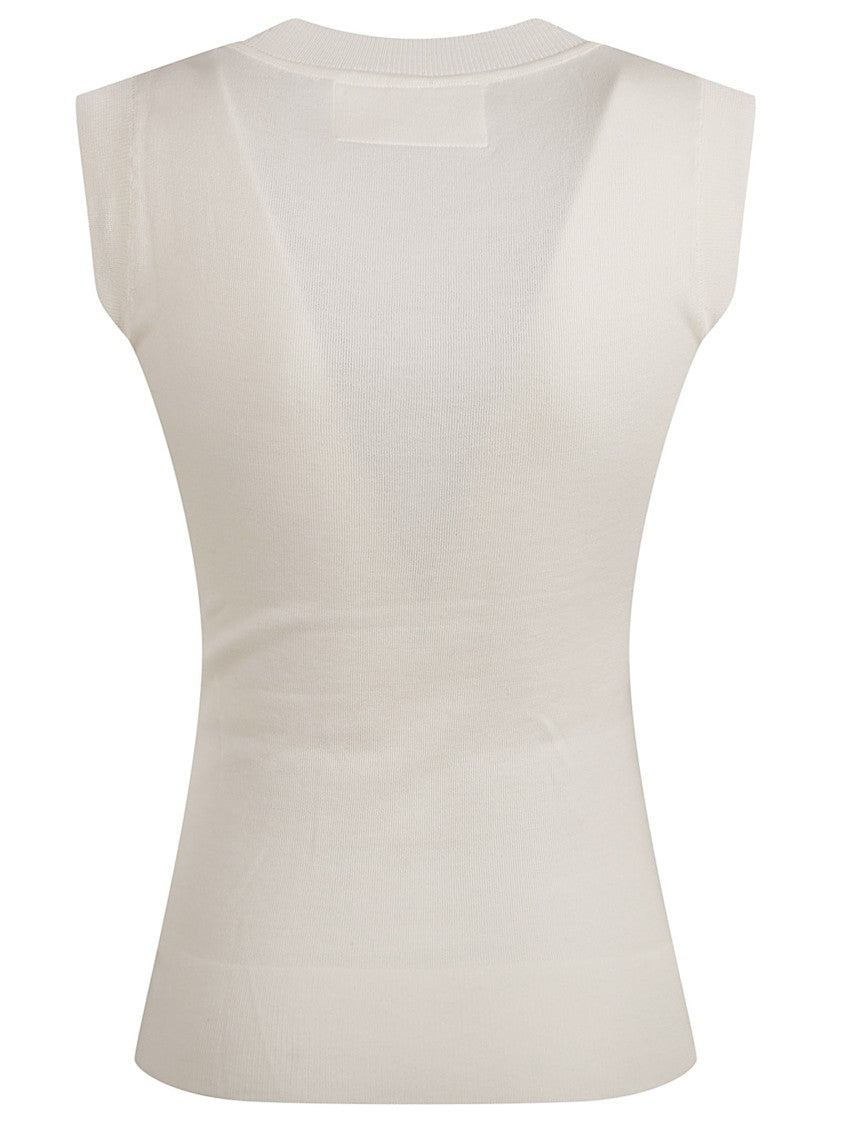 Sleeveless Top With Floral Embroidery