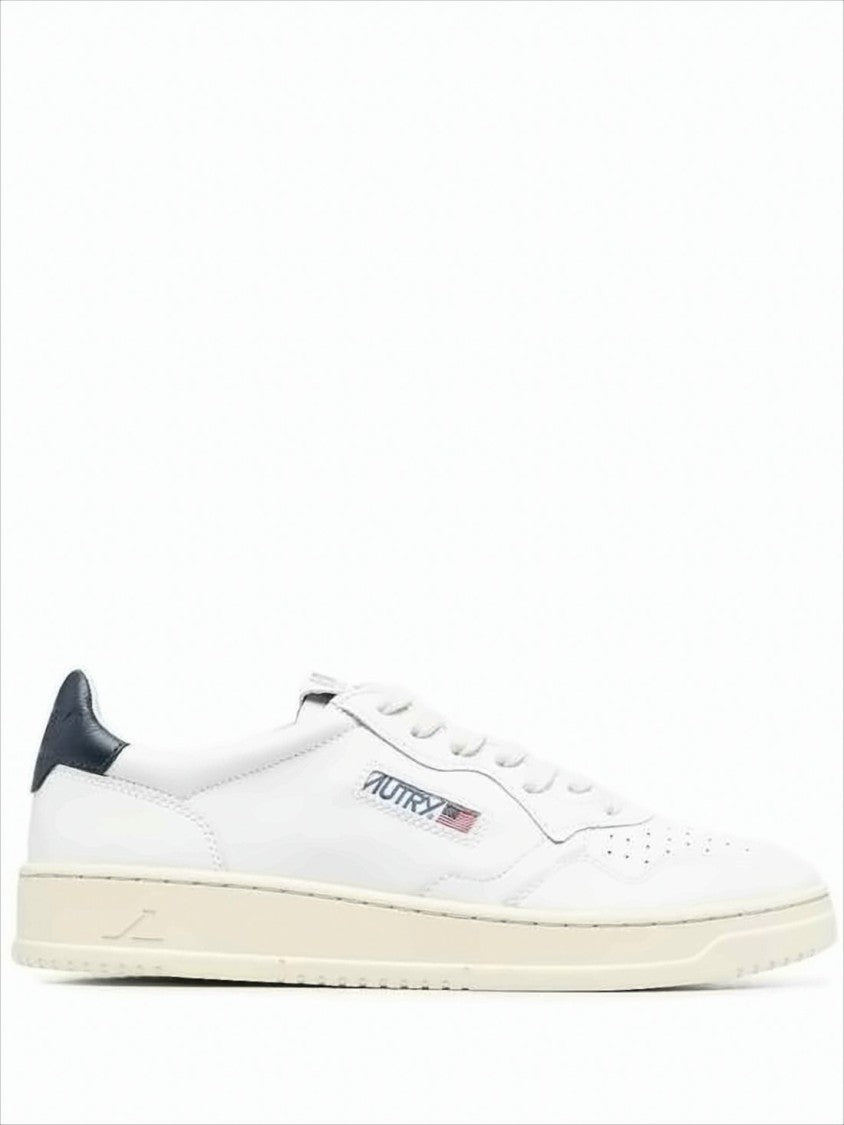Minimalist Low-Top Sneakers with Perforated Detailing