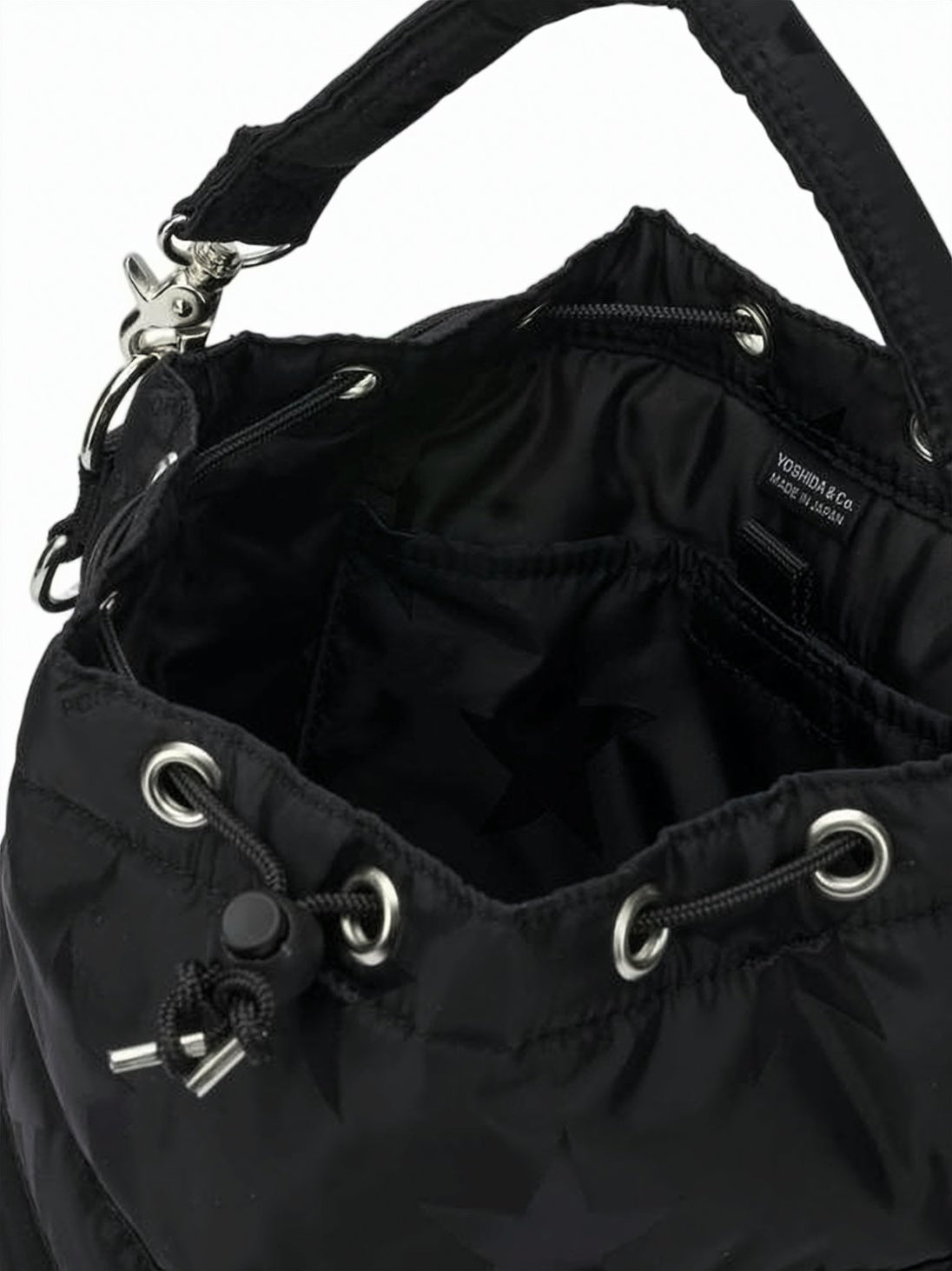 Two-Way Nylon Tote Bag With Drawstring Closure And Padded Handle