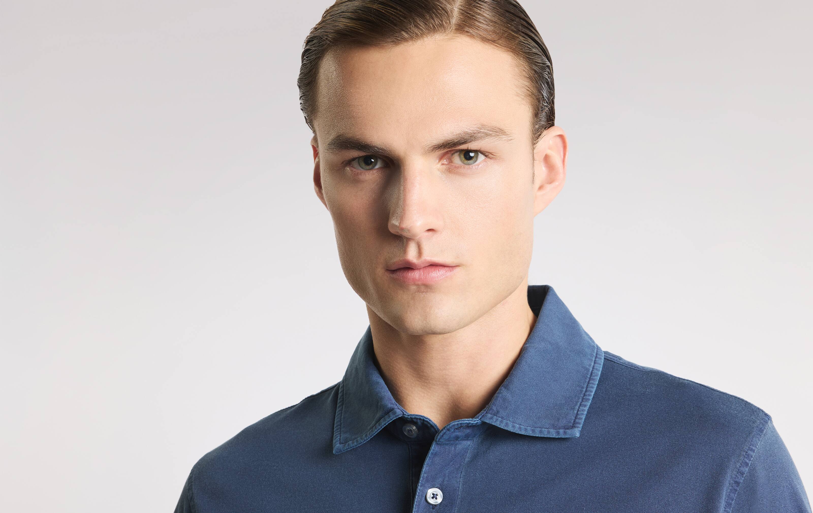 Frosted Embroidery Polo Shirt with Classic Fit