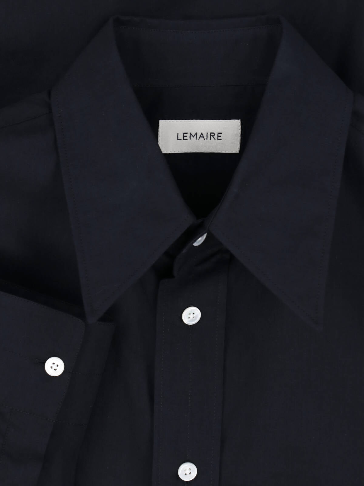 Black Classic Collar Lightweight Cotton Shirt