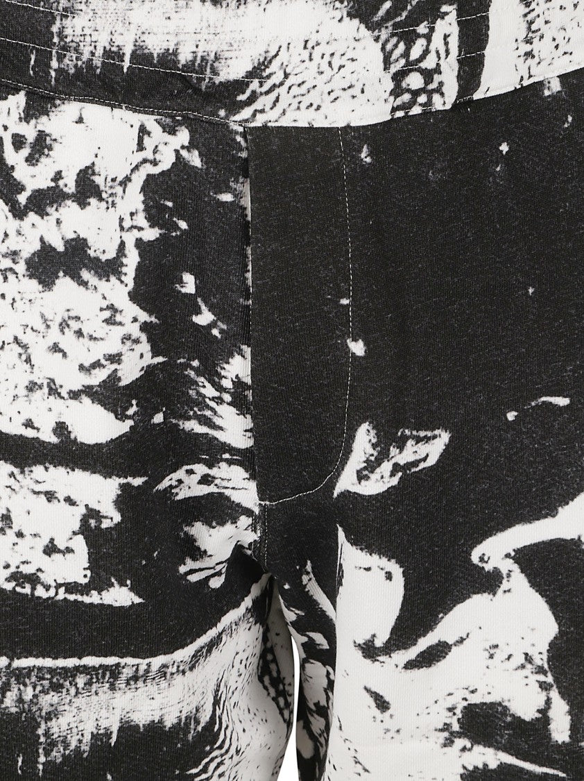 Black And White Abstract Print Shorts