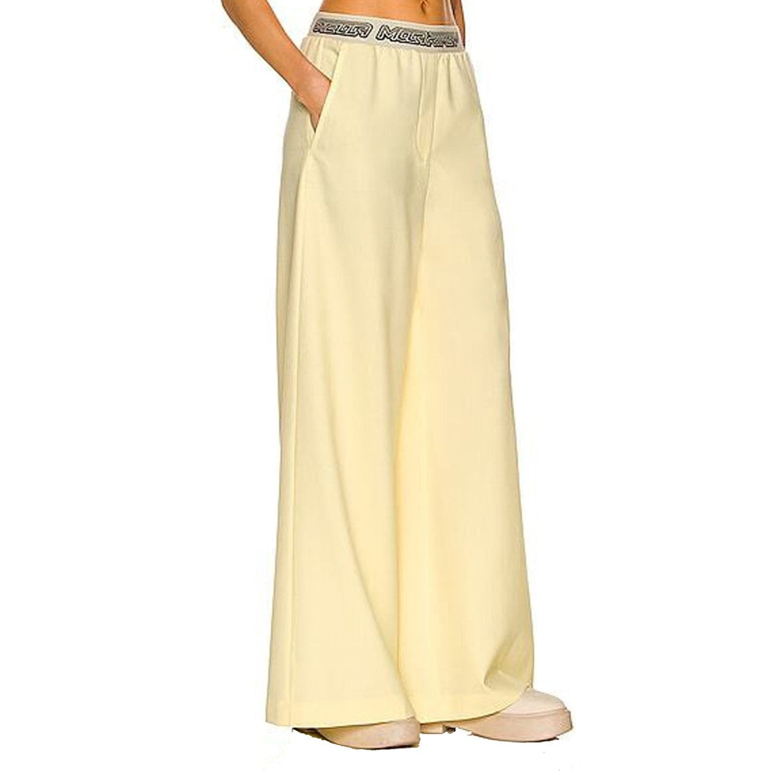 Yellow Logo Wool Pants