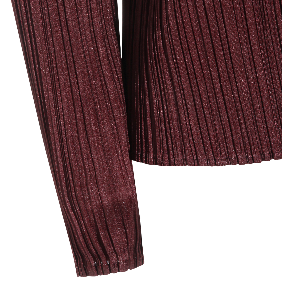 Bordeaux Pleated Top with Long Sleeves