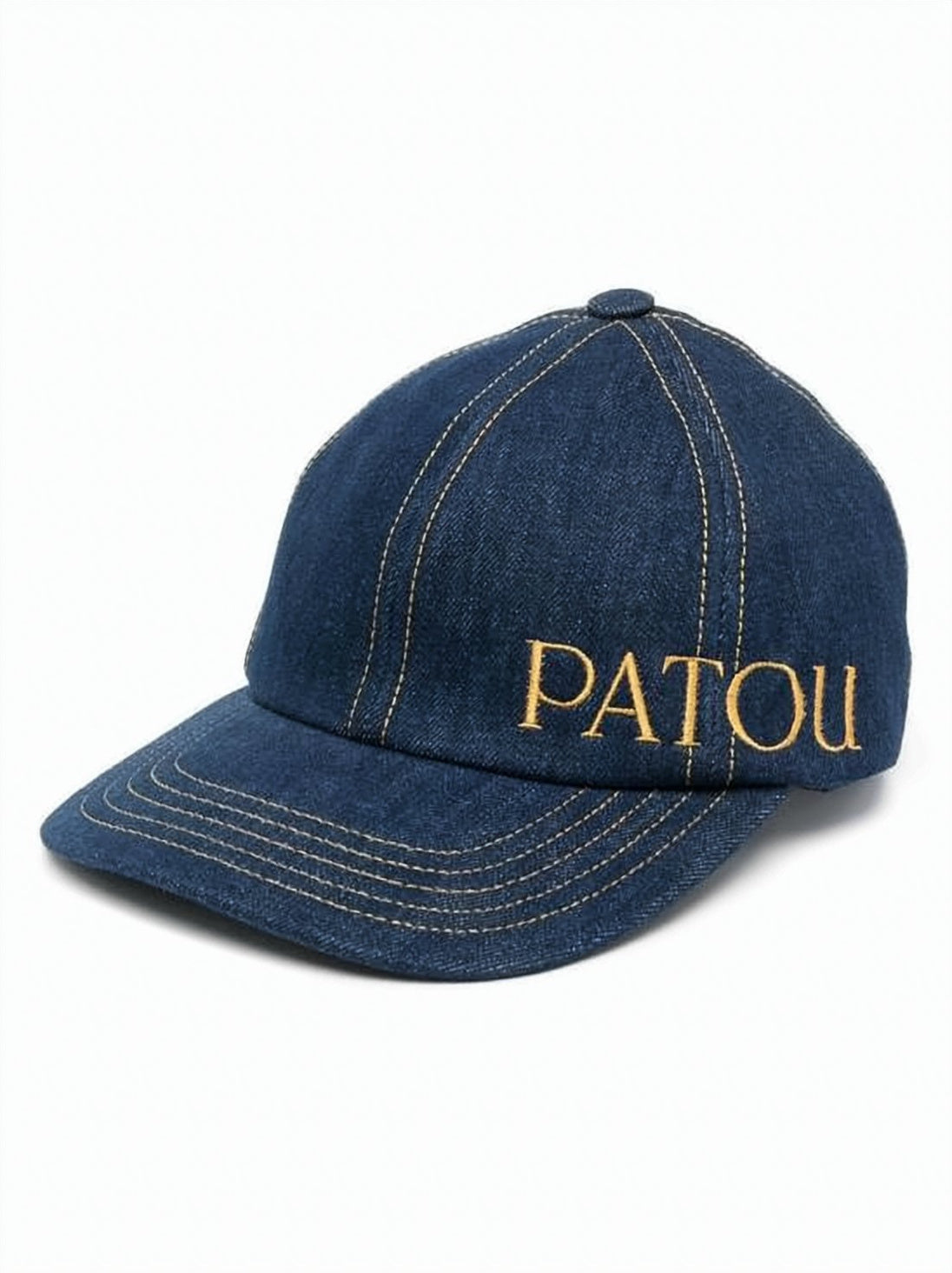 Structured Denim Cap with Contrast Stitching