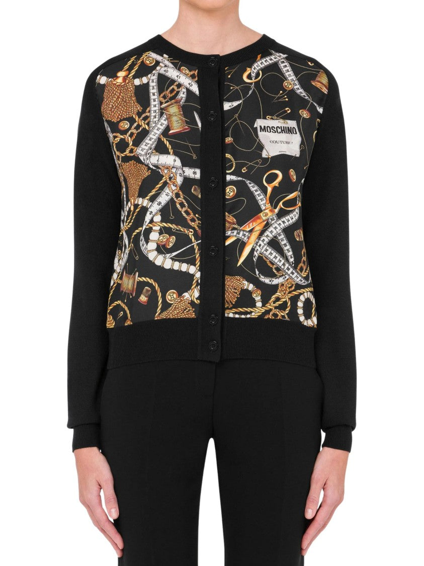 Silk Twill Intarsia Cardigan
