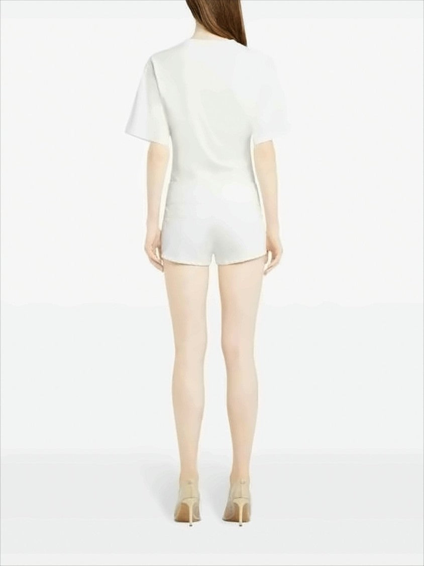 Short-Sleeved Fitted Top with Boxy Silhouette