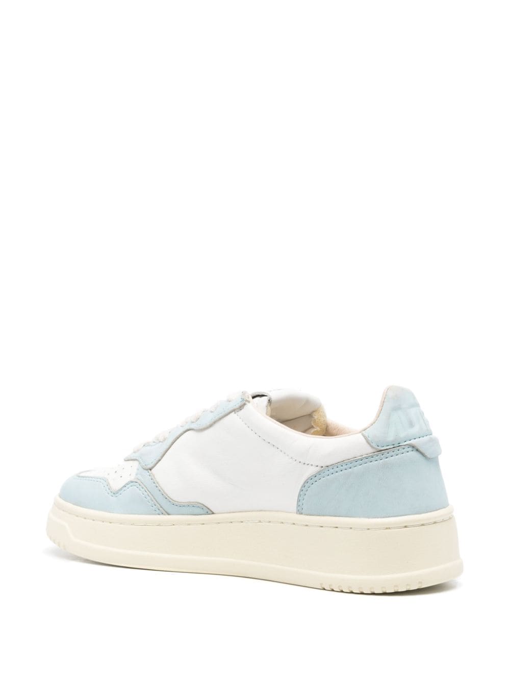 White Multicolour Perforated Calf Leather Sneakers