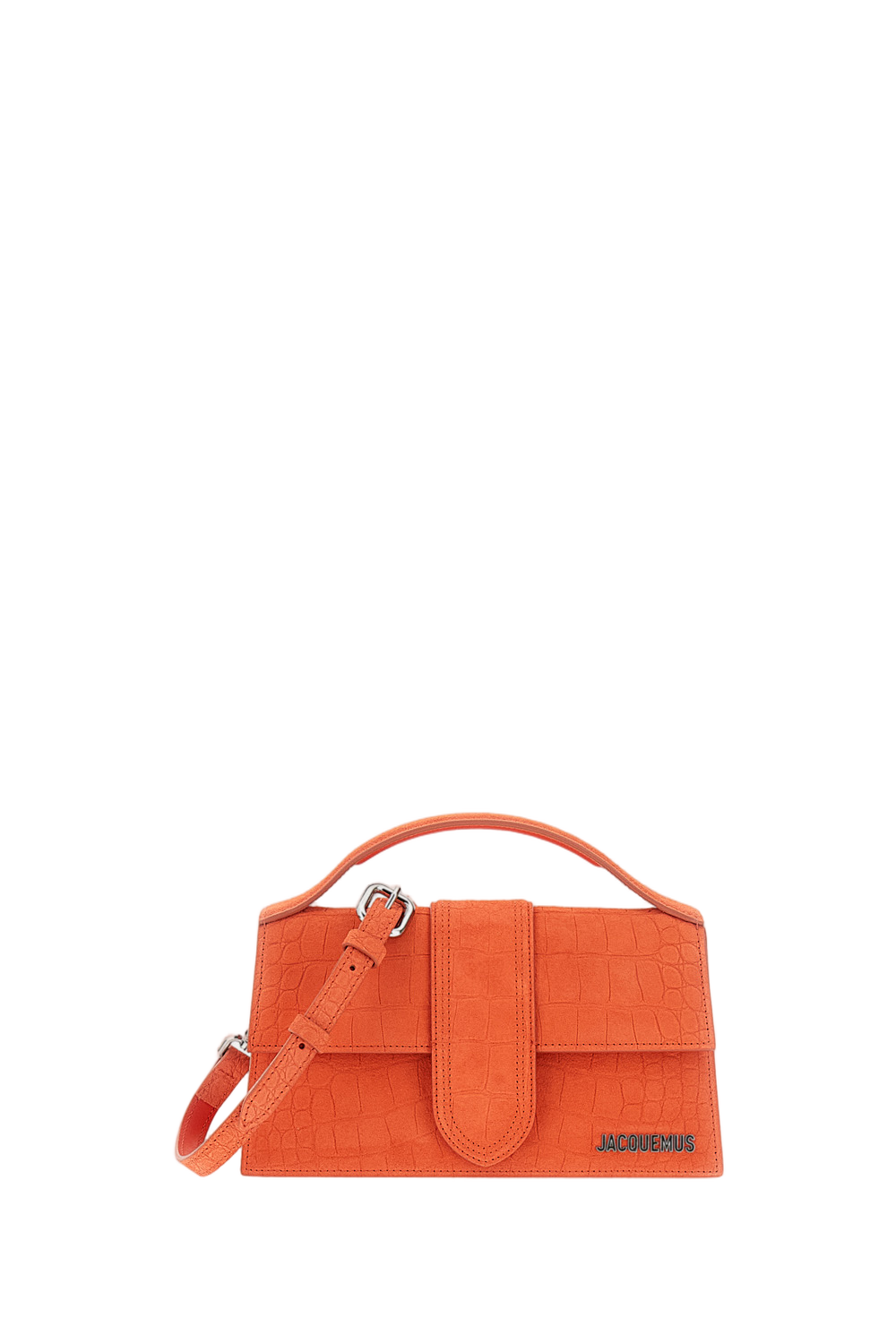 Orange Le Grand Bambino Croc-Effect Suede Bag
