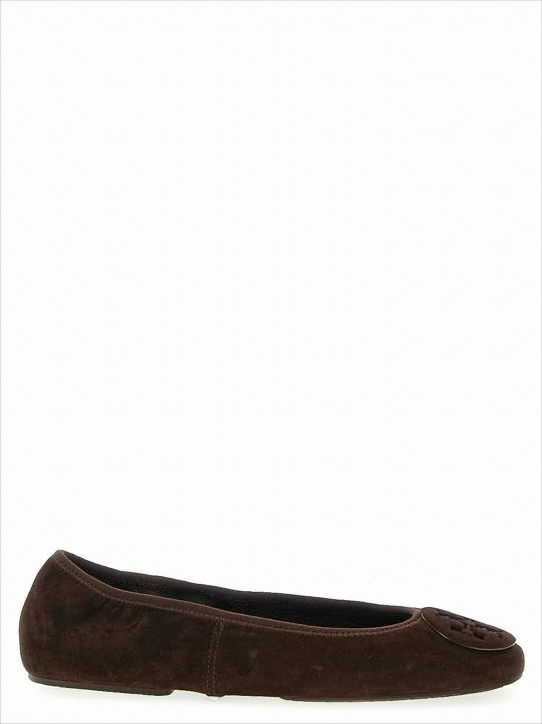 Suede Flat Shoes with Rounded Toe
