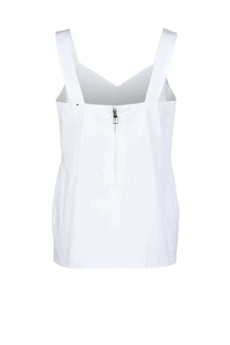 Ultra Cotton Top with Zip - White