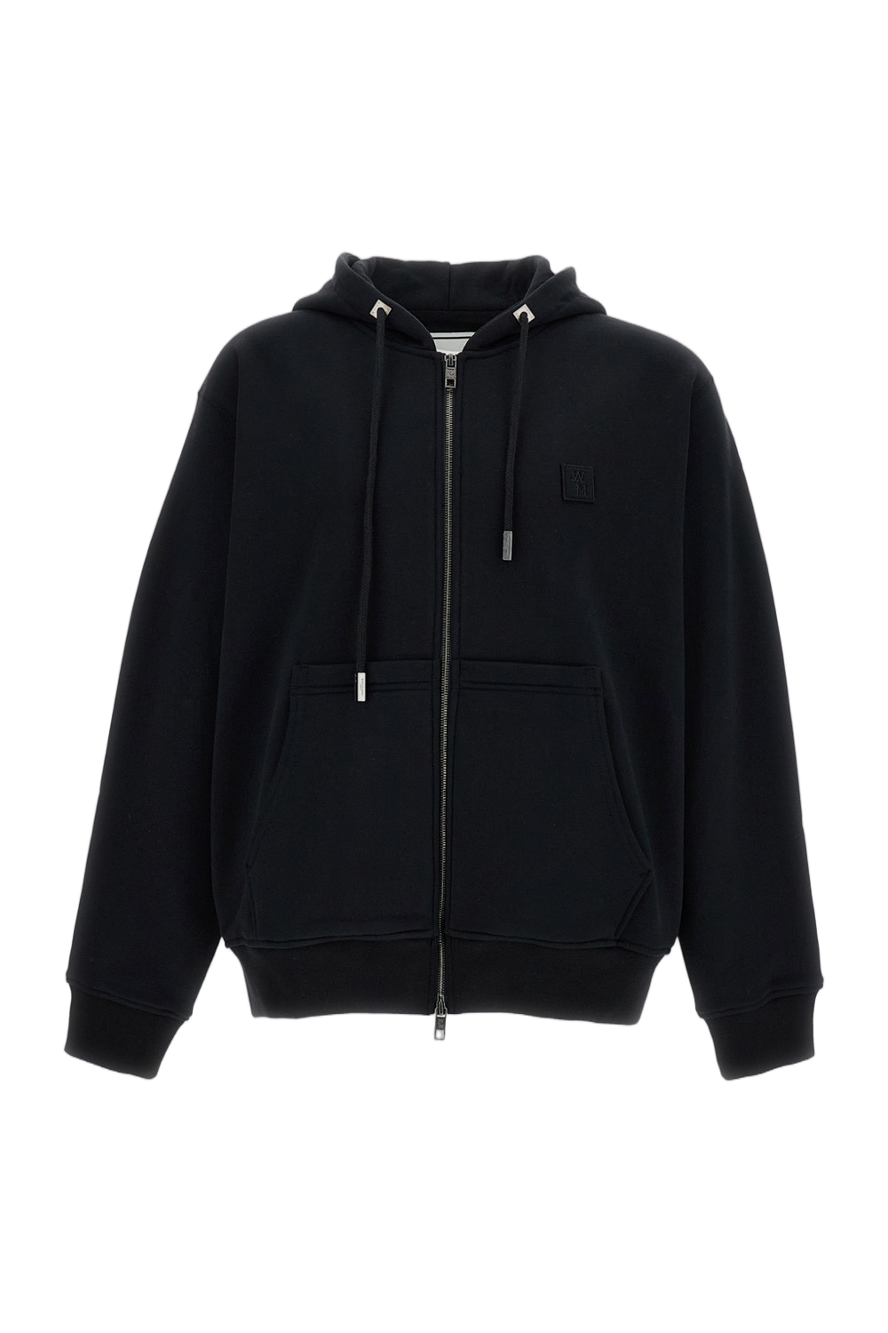 Structured Cotton Zip-Up Hoodie with Drawstring