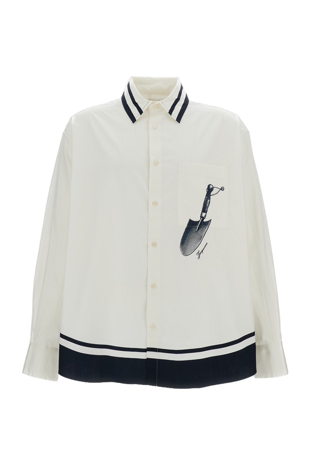 White Blue Camargue Cotton Shirt