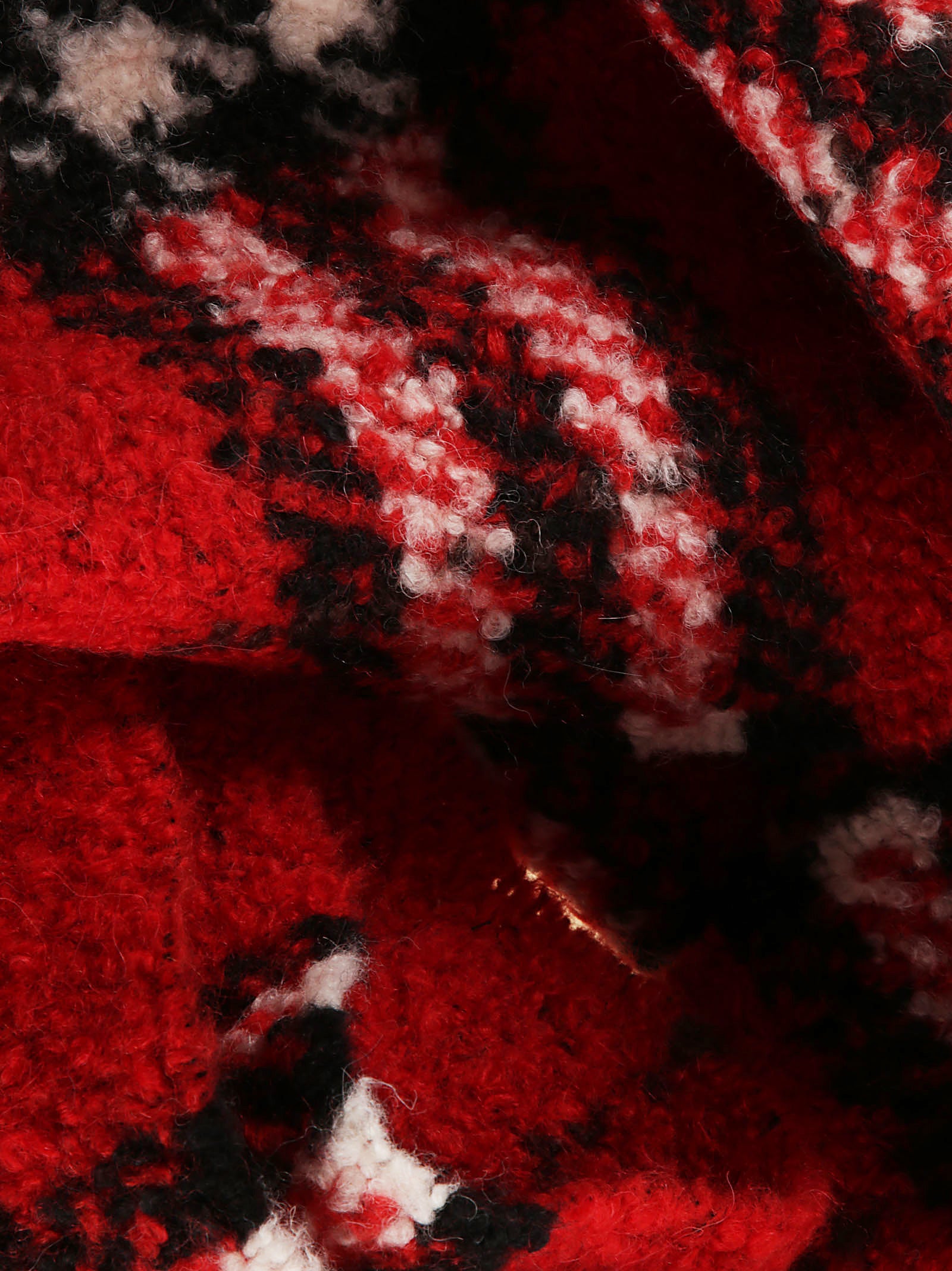 Red Plaid Alpaca Wool Scarf