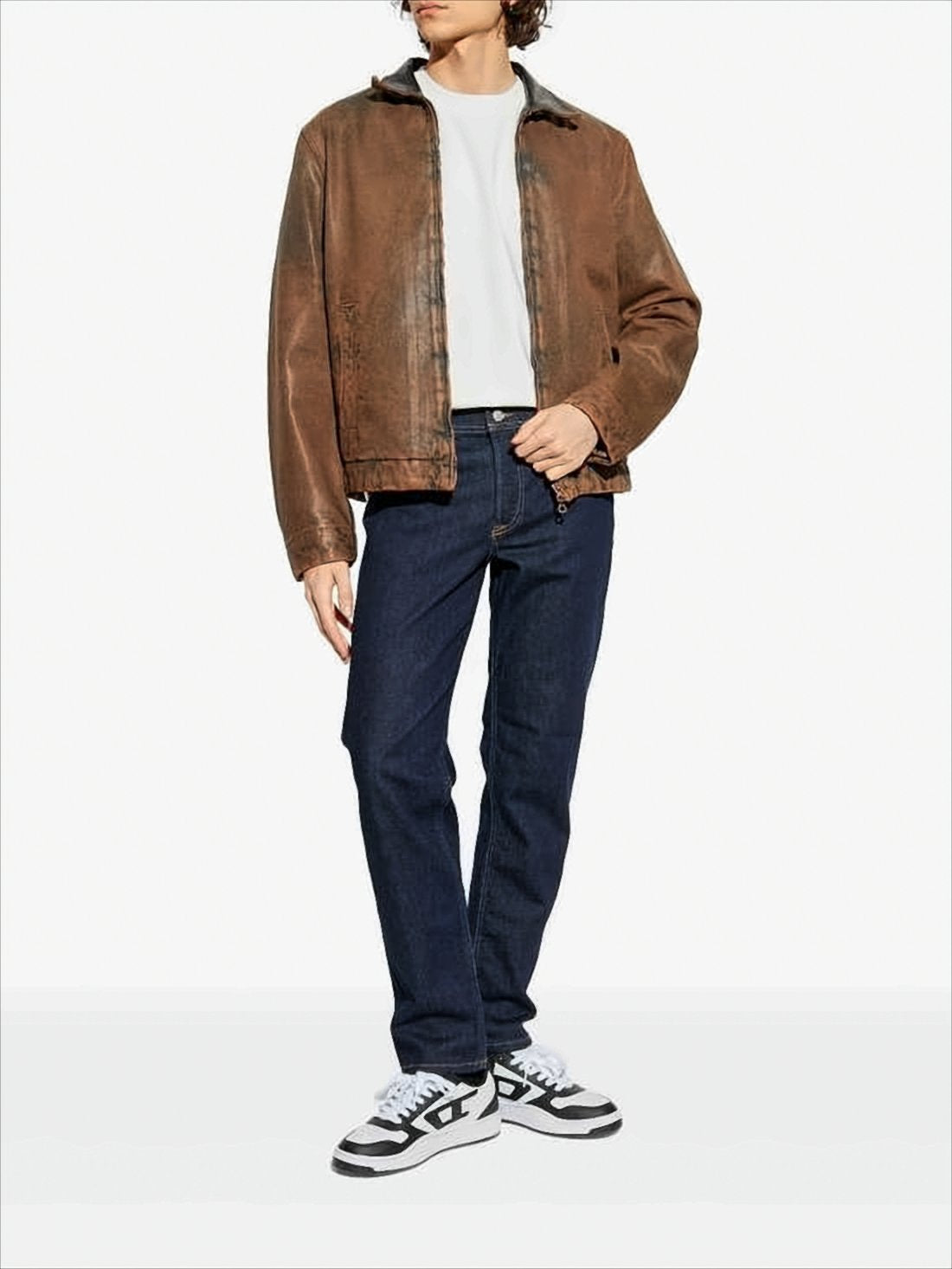 Dark Indigo Straight-Leg Denim Pants