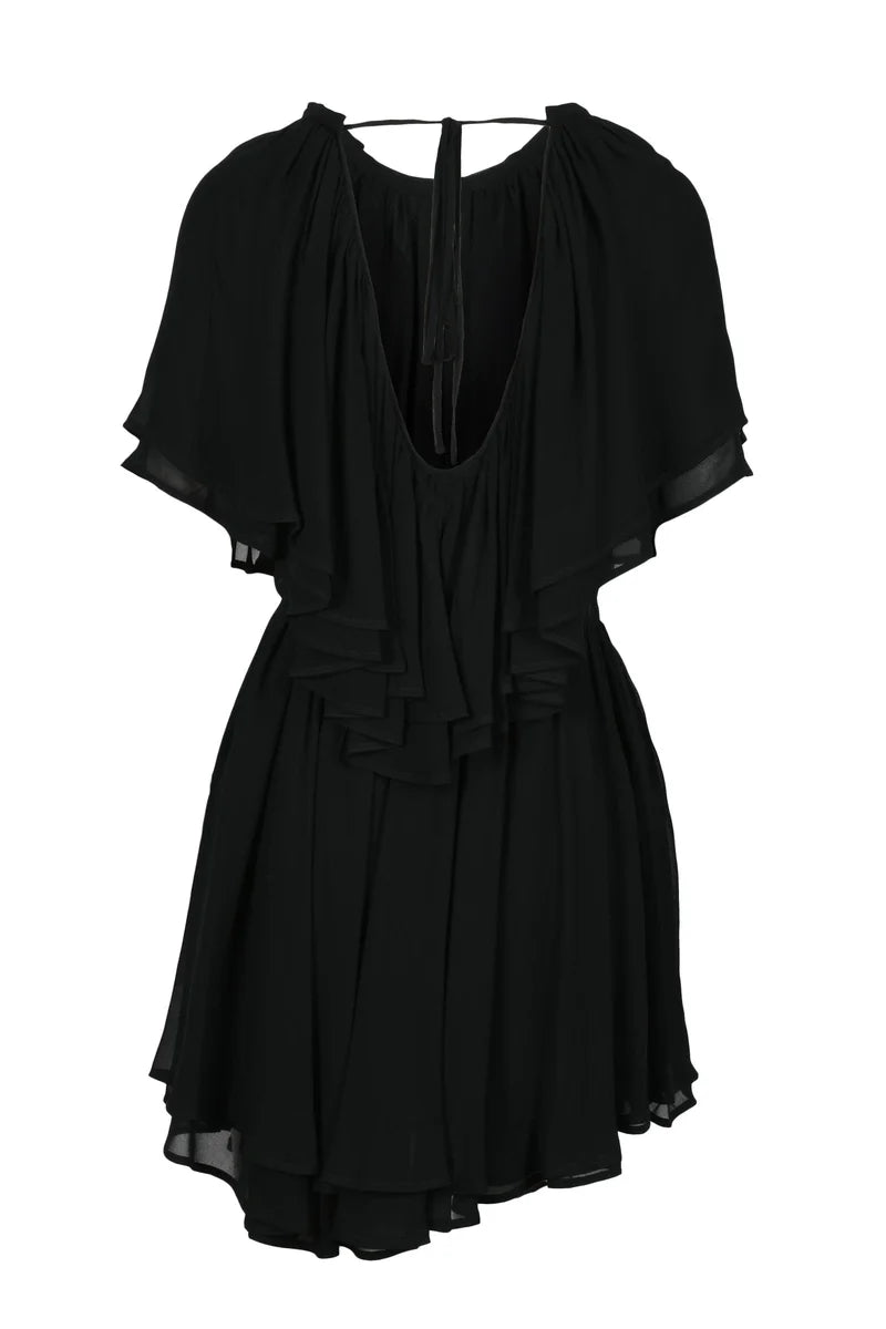 Chiffon Viscose Dress - Black