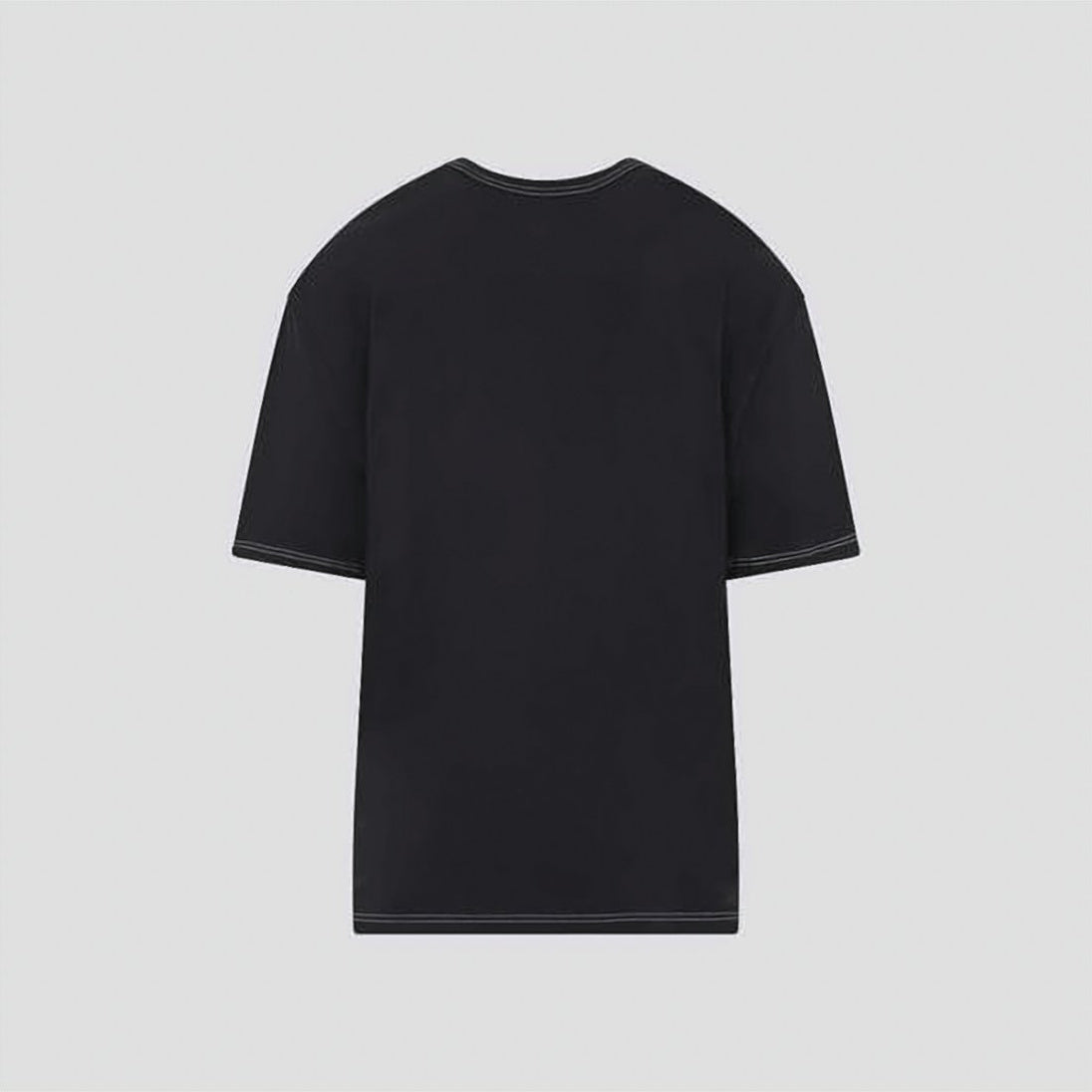 Relaxed-Fit Black T-Shirt With Contrasting Stitching