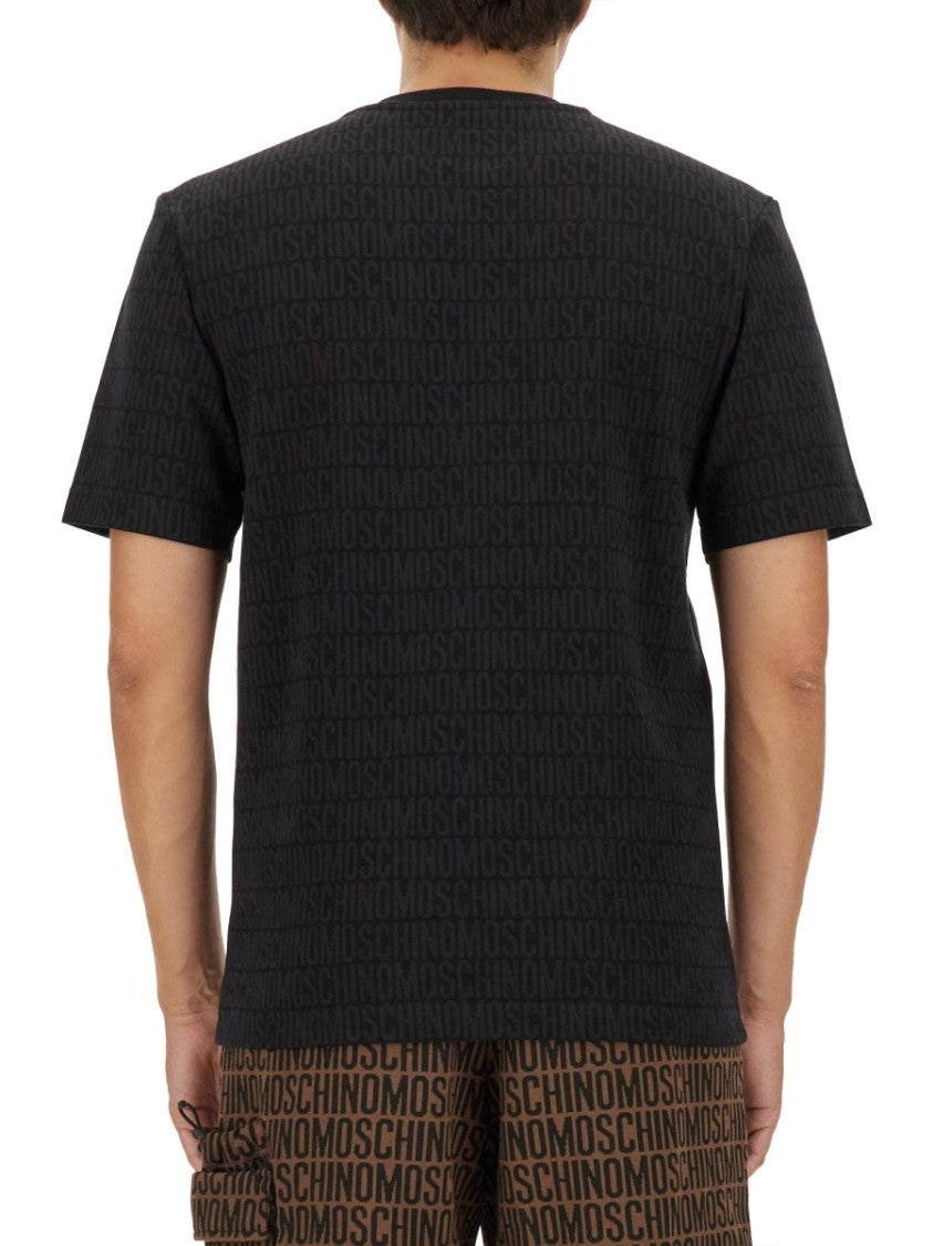 All-Over Logo Print Moschino T-Shirt